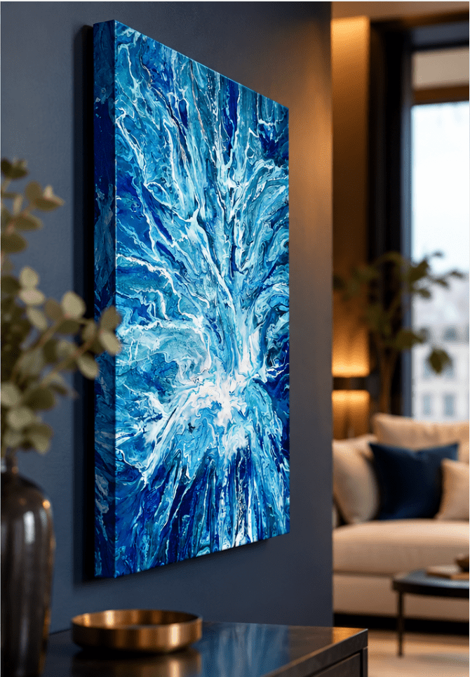 Arctic Fury – Original Blue Abstract Acrylic Painting