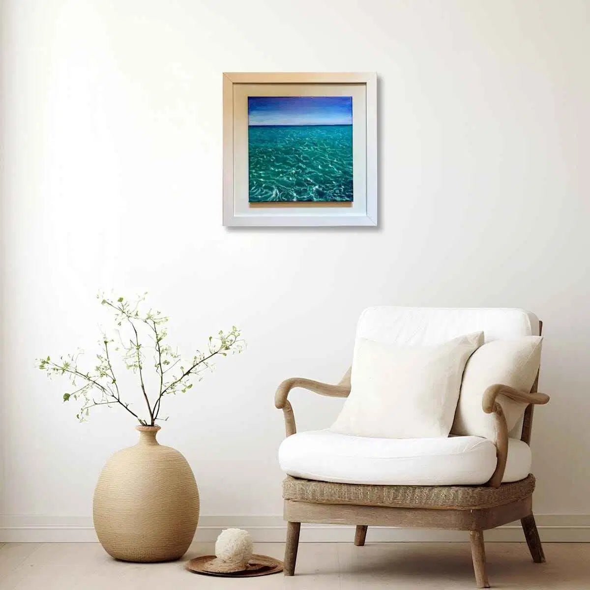 Mesmerise – Original Oil Painting of Turquoise Sea Light and Hypnotic Water Reflections