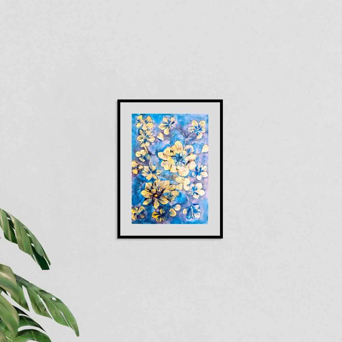 Original Painting – Iris Lake – Gold Floral Abstraction