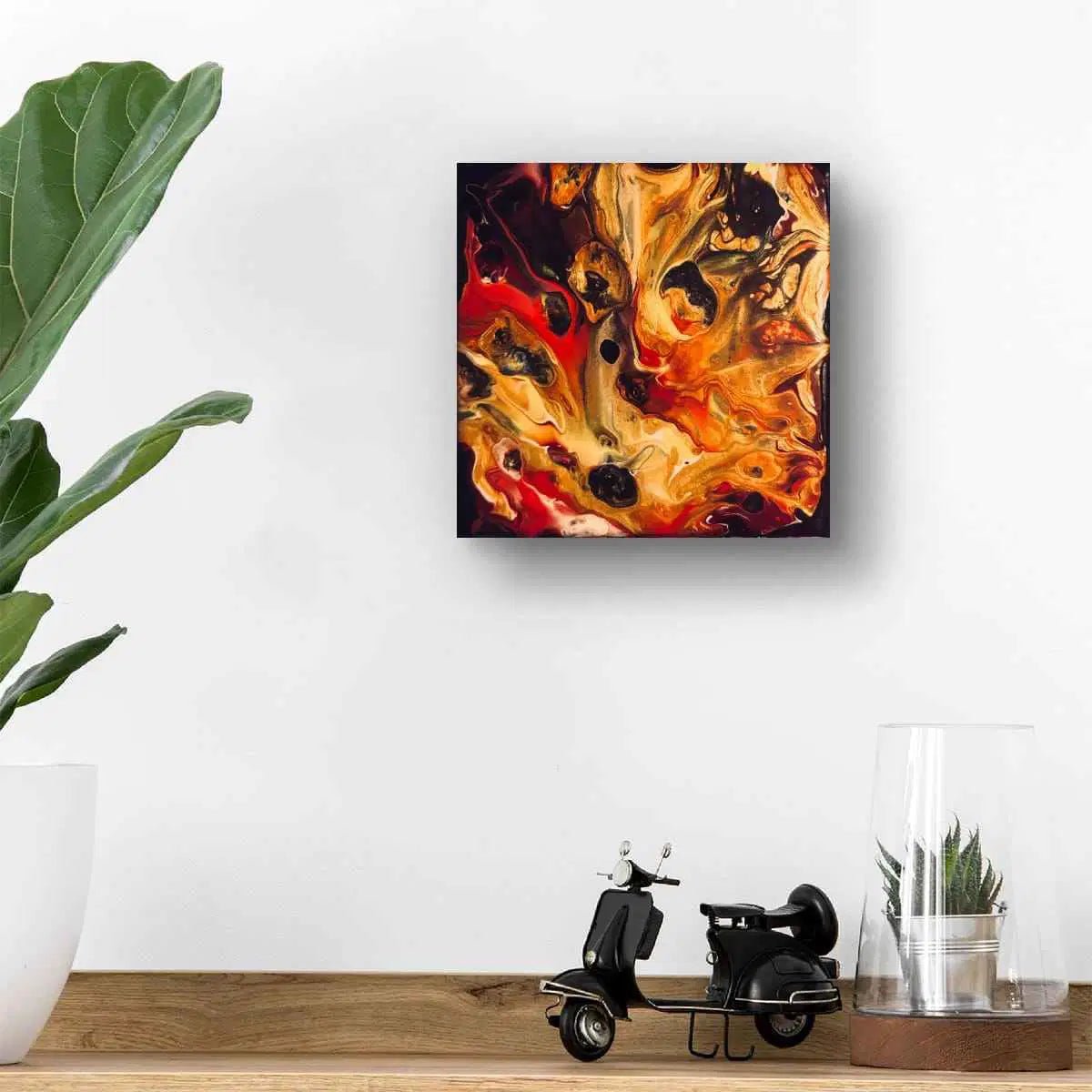 Original Painting - Laheeb (flame) - Fluid Red Black Fire