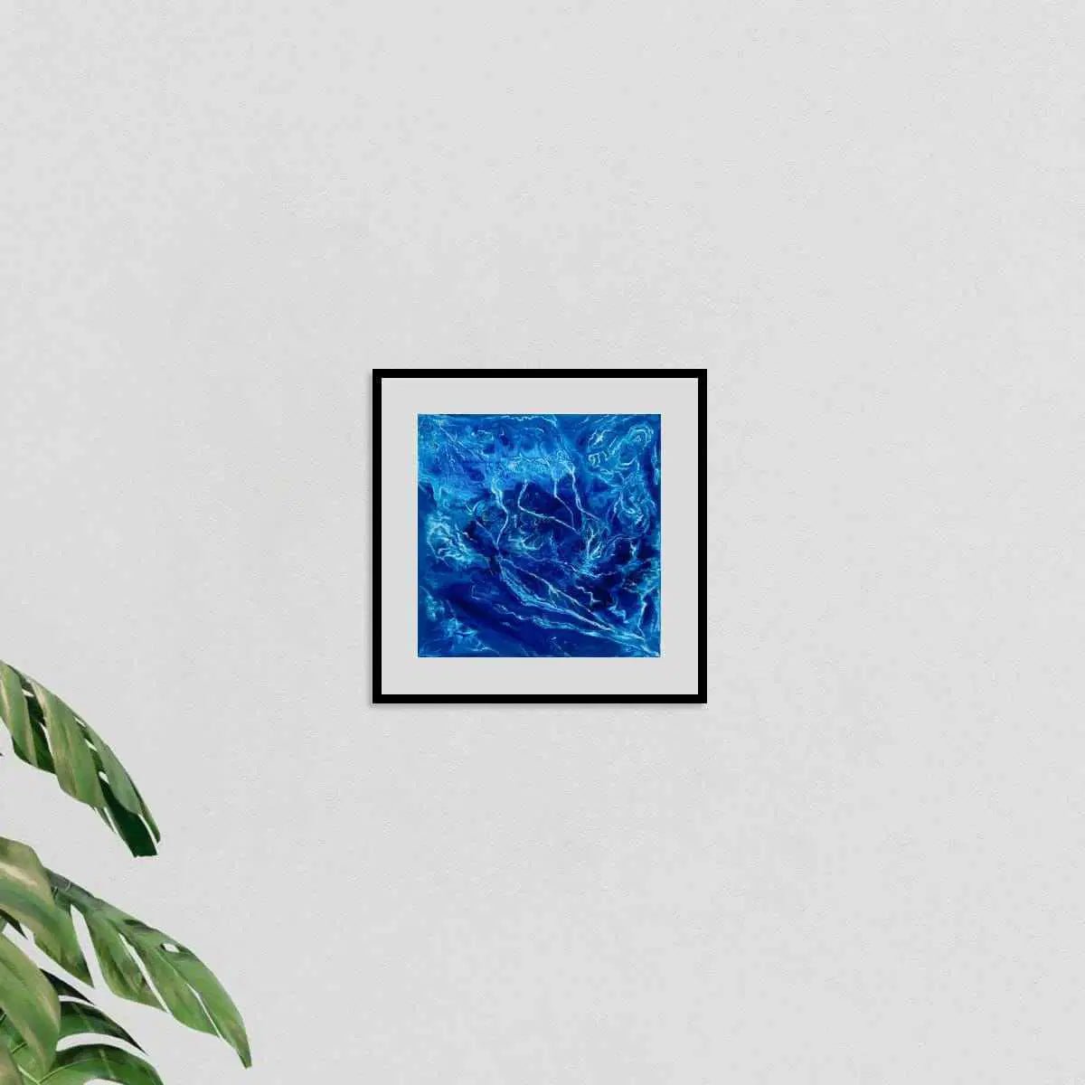 Original Painting - Lightning - Fluid Electric Blue Abstract