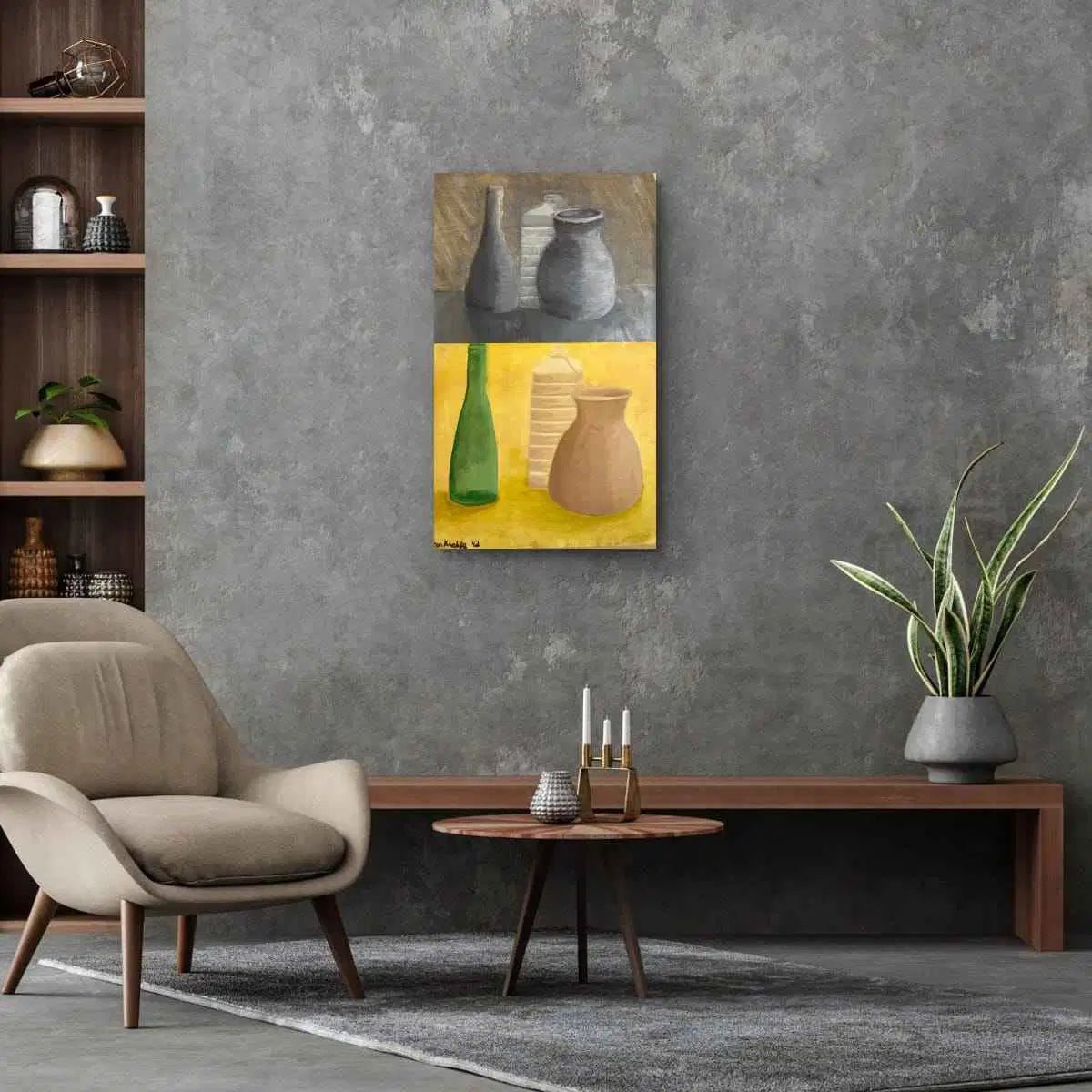 Original Oil Painting - Skins - Dyptich Still Life Vessels