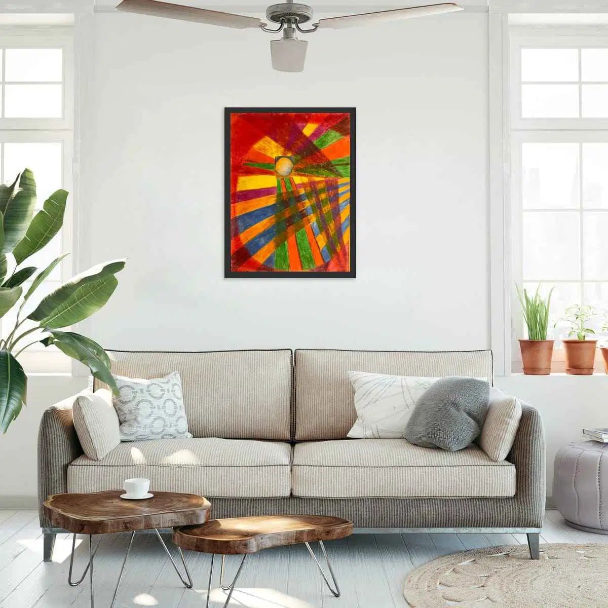 Original Painting - Solar Burst - Geometric Abstract Art