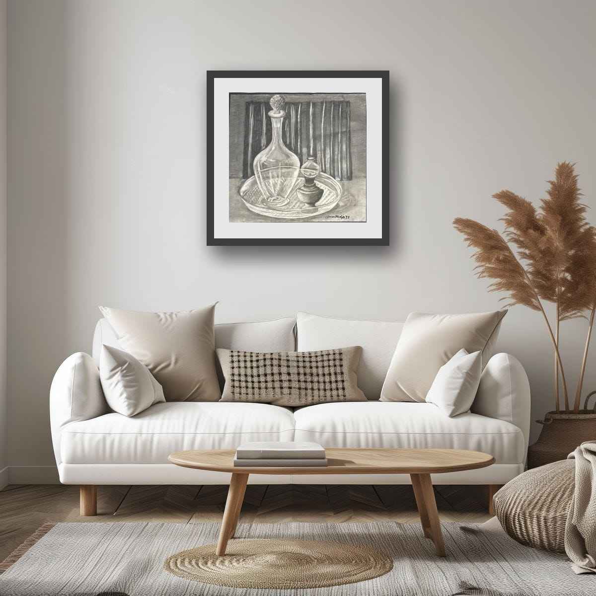 Original Drawing - Crystal Memory - Charcoal Still Life