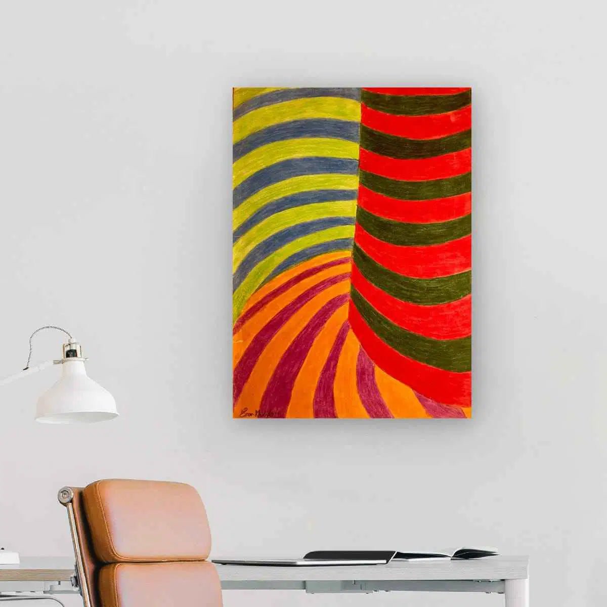 Original Painting - No Brake Zone - Op Art Geometric Motion