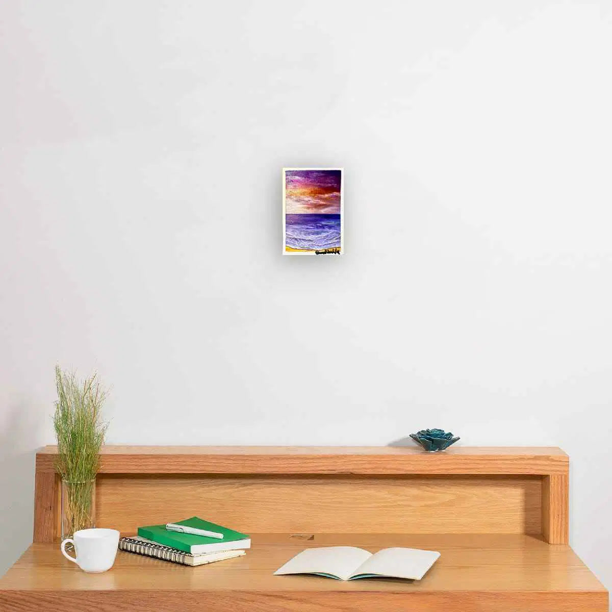 Mini Art - Velvet Dusk - Seascape Purple Orange Sunset