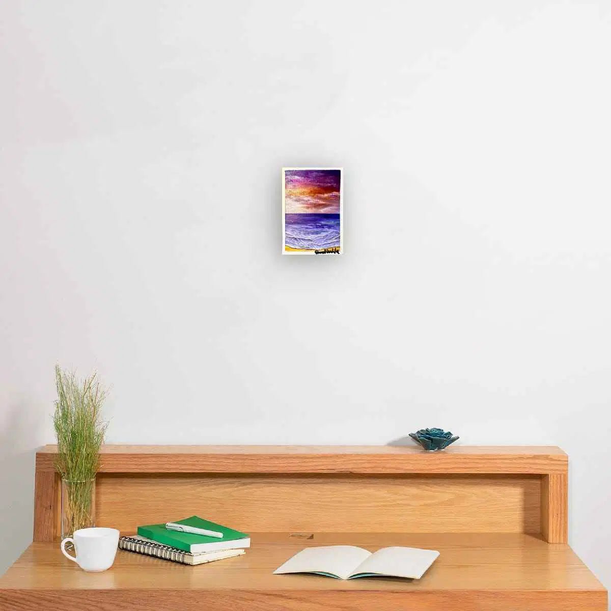 Mini Art - Velvet Dusk - Seascape Purple Orange Sunset