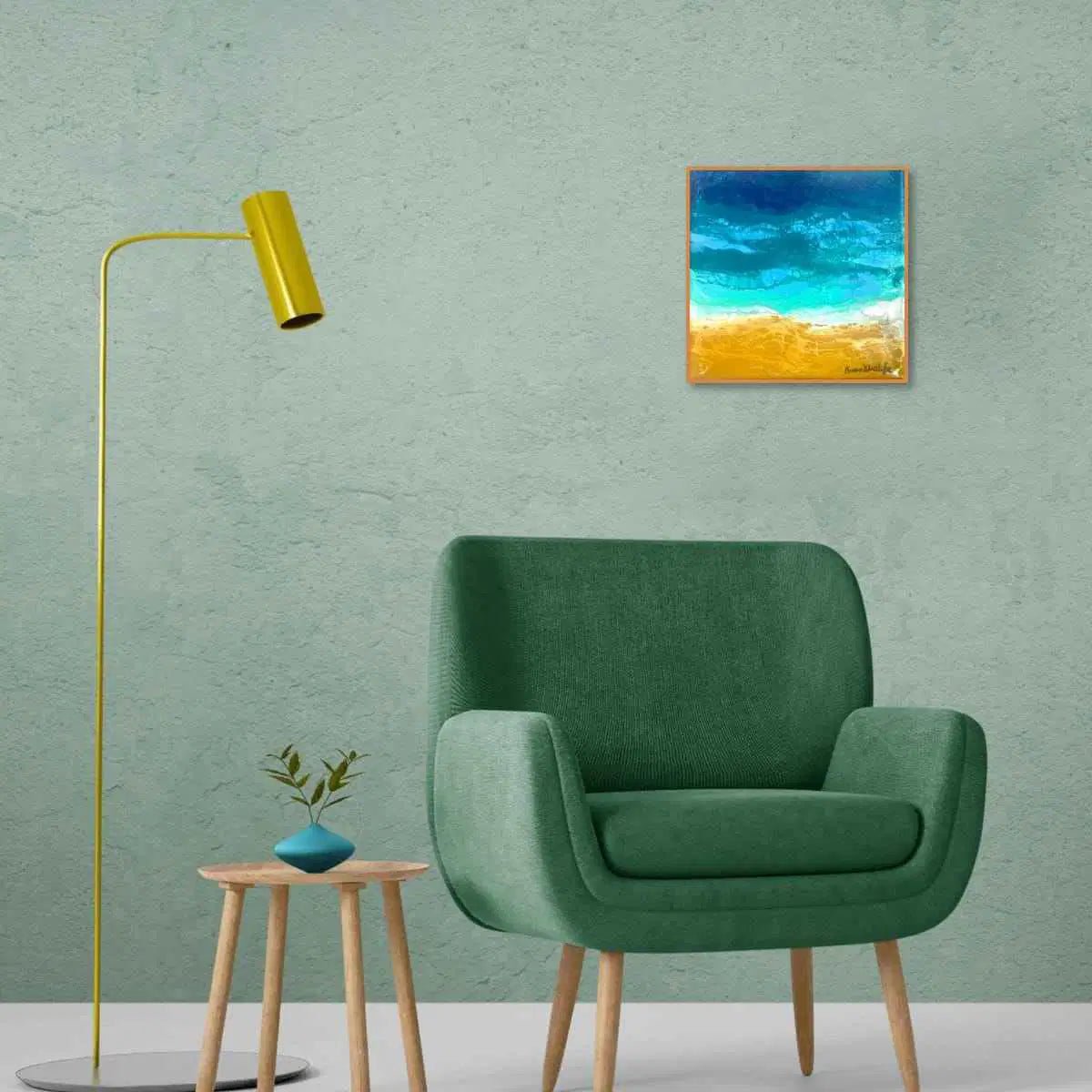 Original Painting - Mystic Sea - Fluid Abstract Ocean Gold
