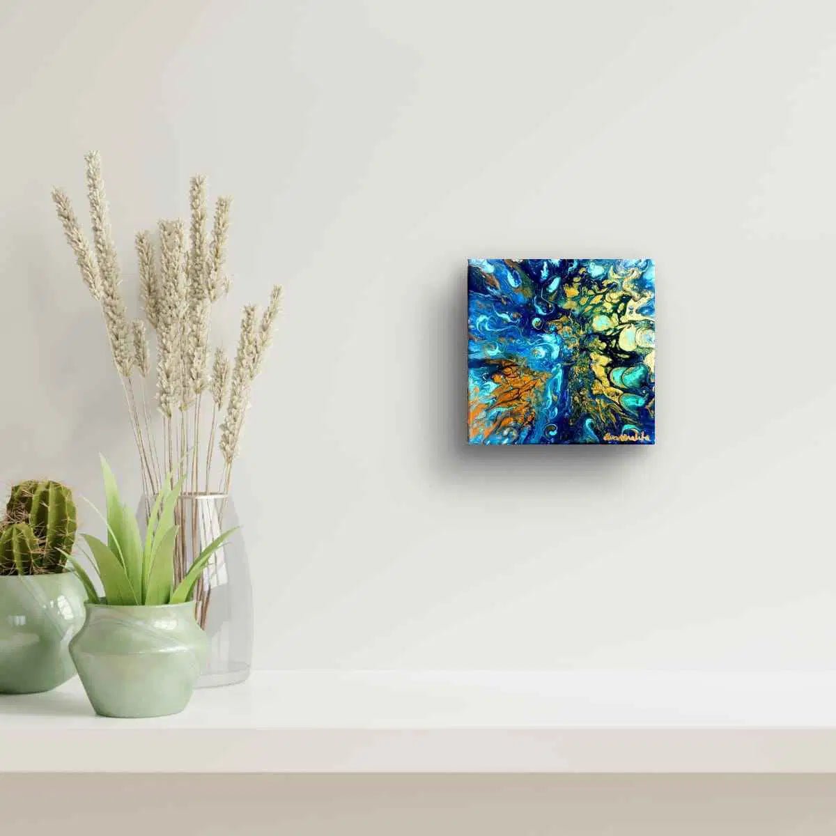Original Painting - Abracadabra - Fluid Abstract Gold Blue