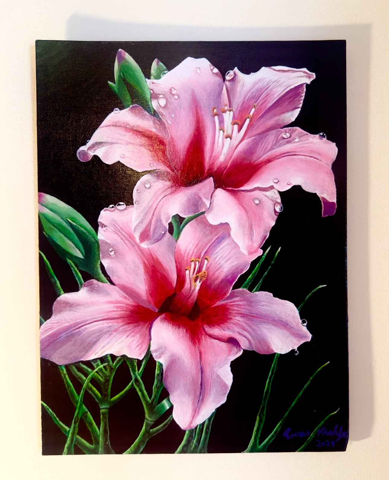 Original Painting - Desire - Pink Lily Floral Realism