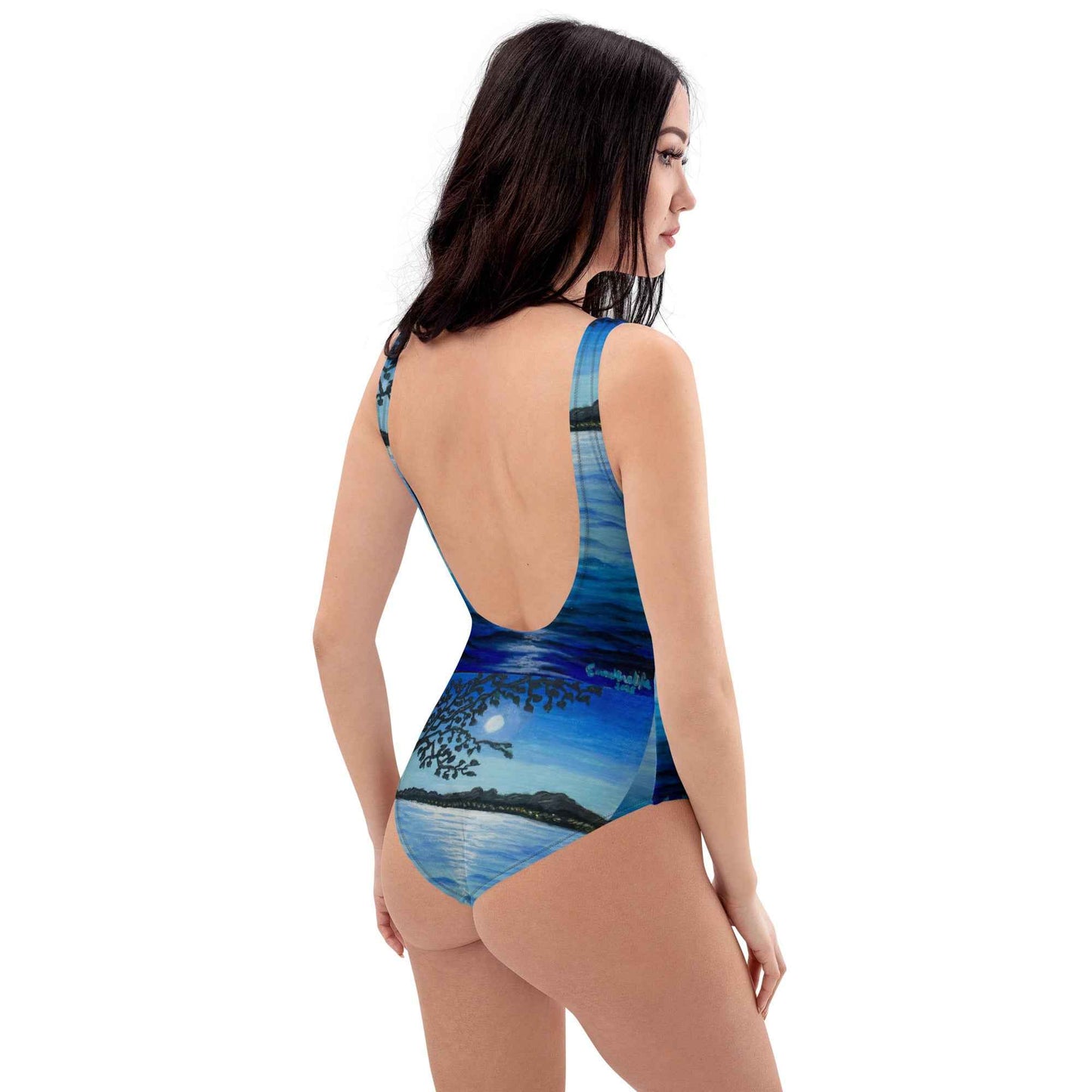 One Piece Swimsuit - Nocturned - Moonlit Sea by Night