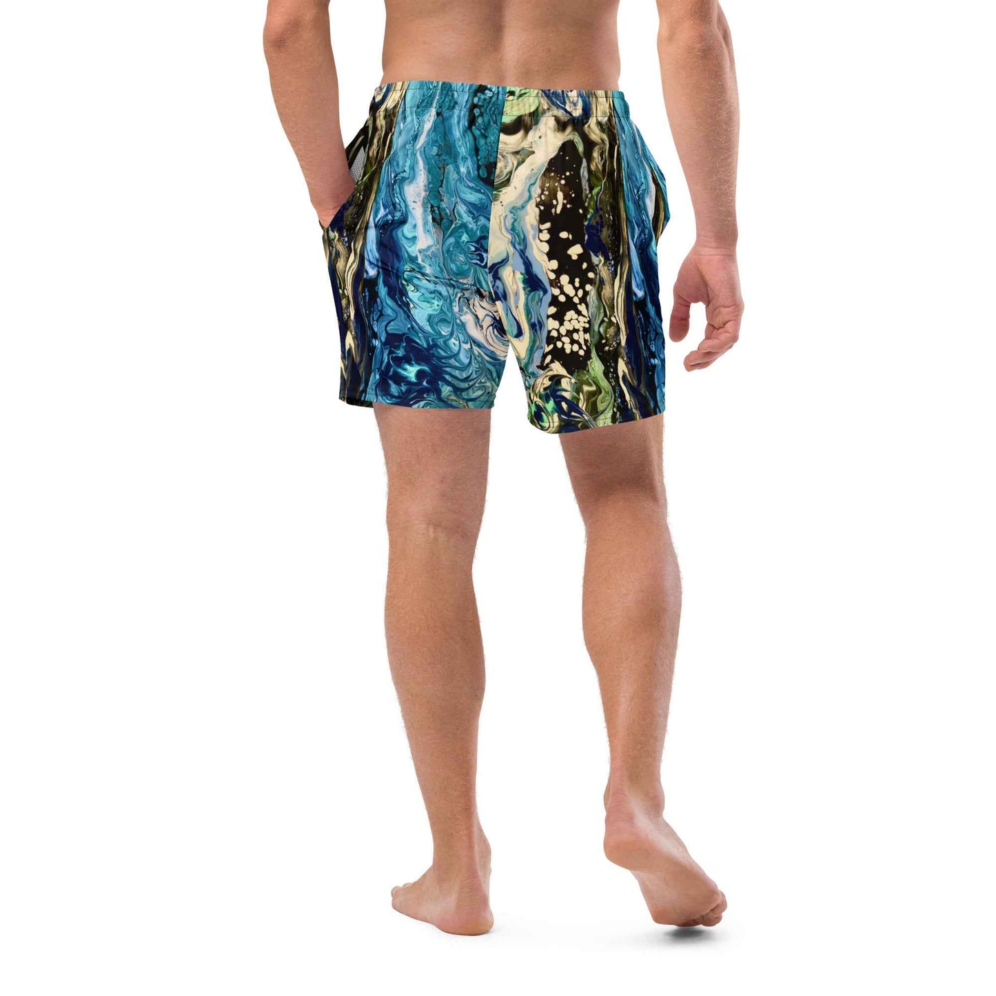 Men's Swim Trunks - Tectonic - Fluid Abstract Geologic Art