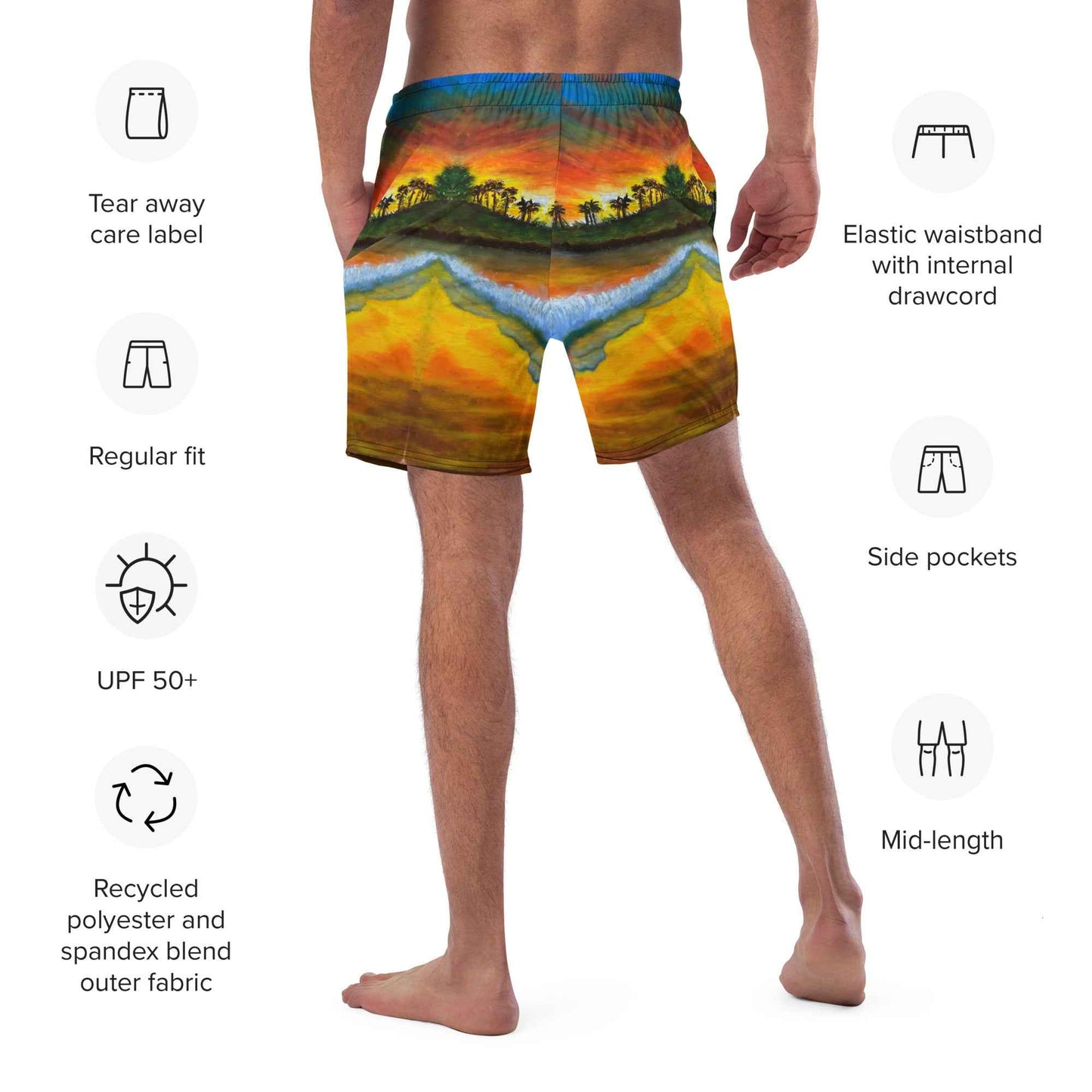 Men's Trunks - Day Blazed - Tropical Sunset Palm