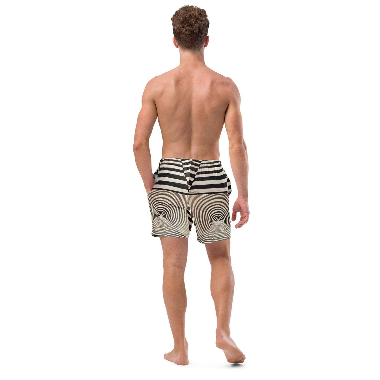 Men's Swim Trunks - Tunnel of Illusion - Geometric Op Art