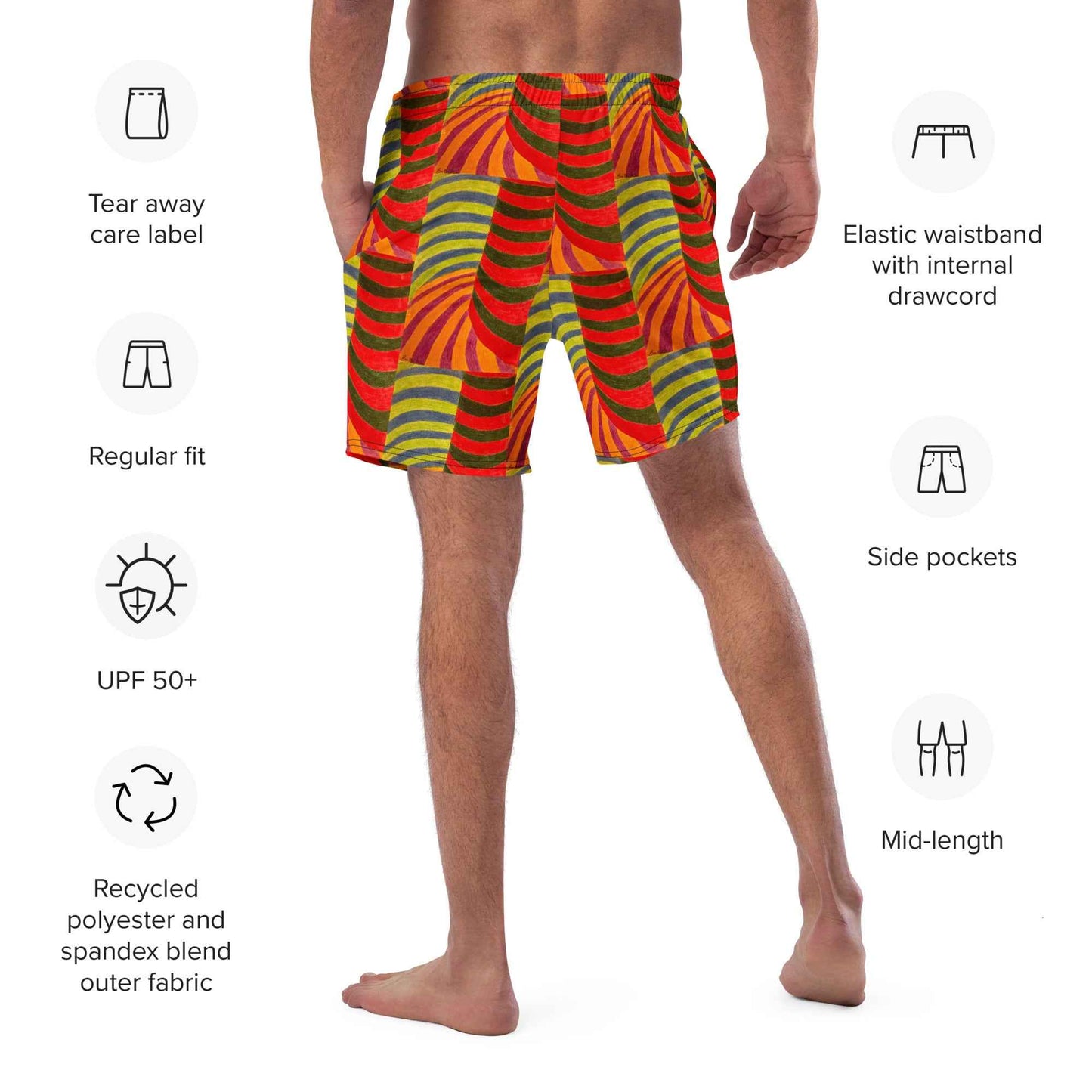 Men's Trunks - No Brake Zone - Geometric Op Art Motion Art