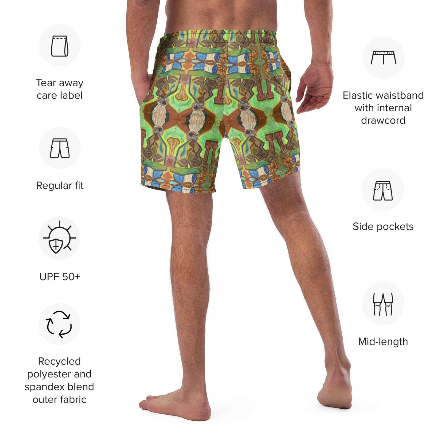 Men's Trunks - Fragmented Soul - Cubist Art