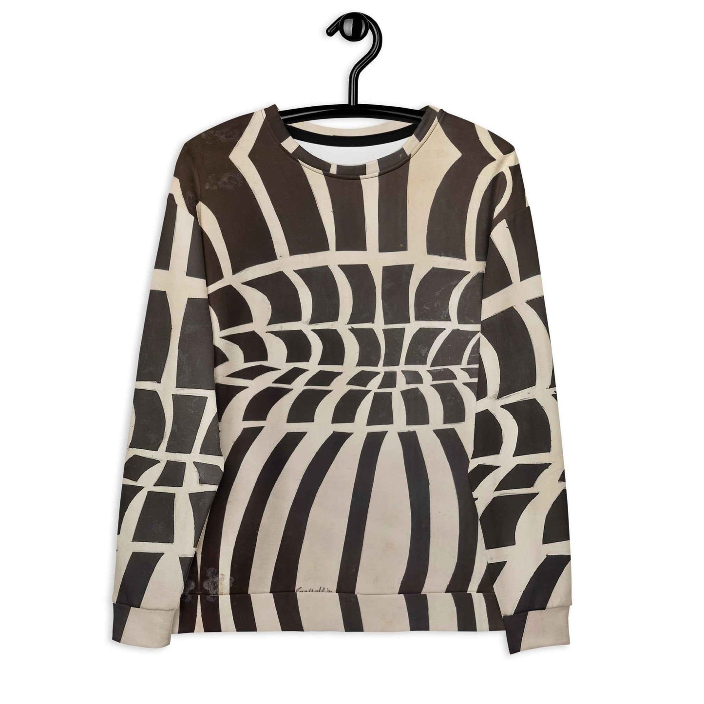 Unisex Sweatshirt - Optical Web - Black & White Illusion Art