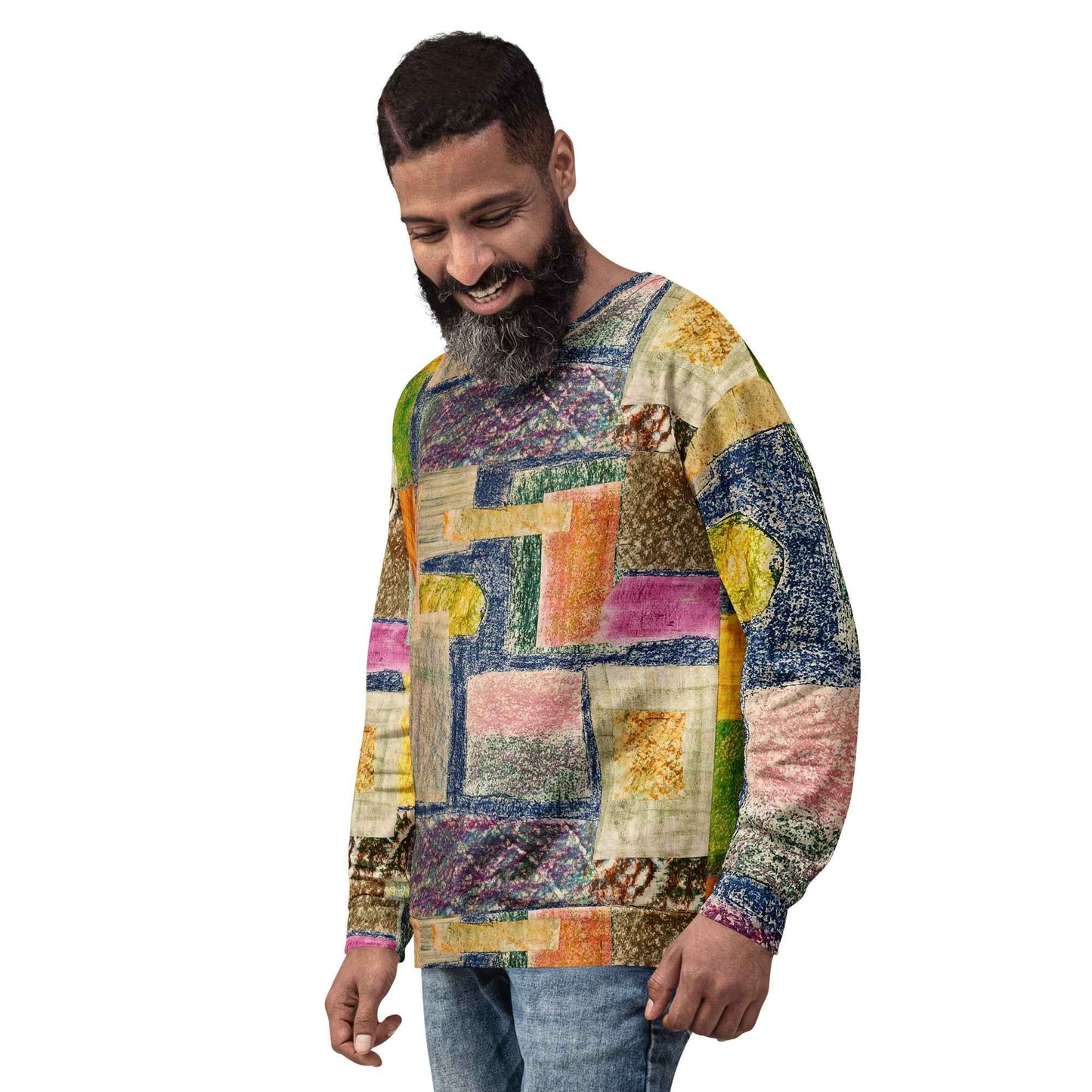 Unisex Sweatshirt - The Hearth Quilt - Folk Geometric Art