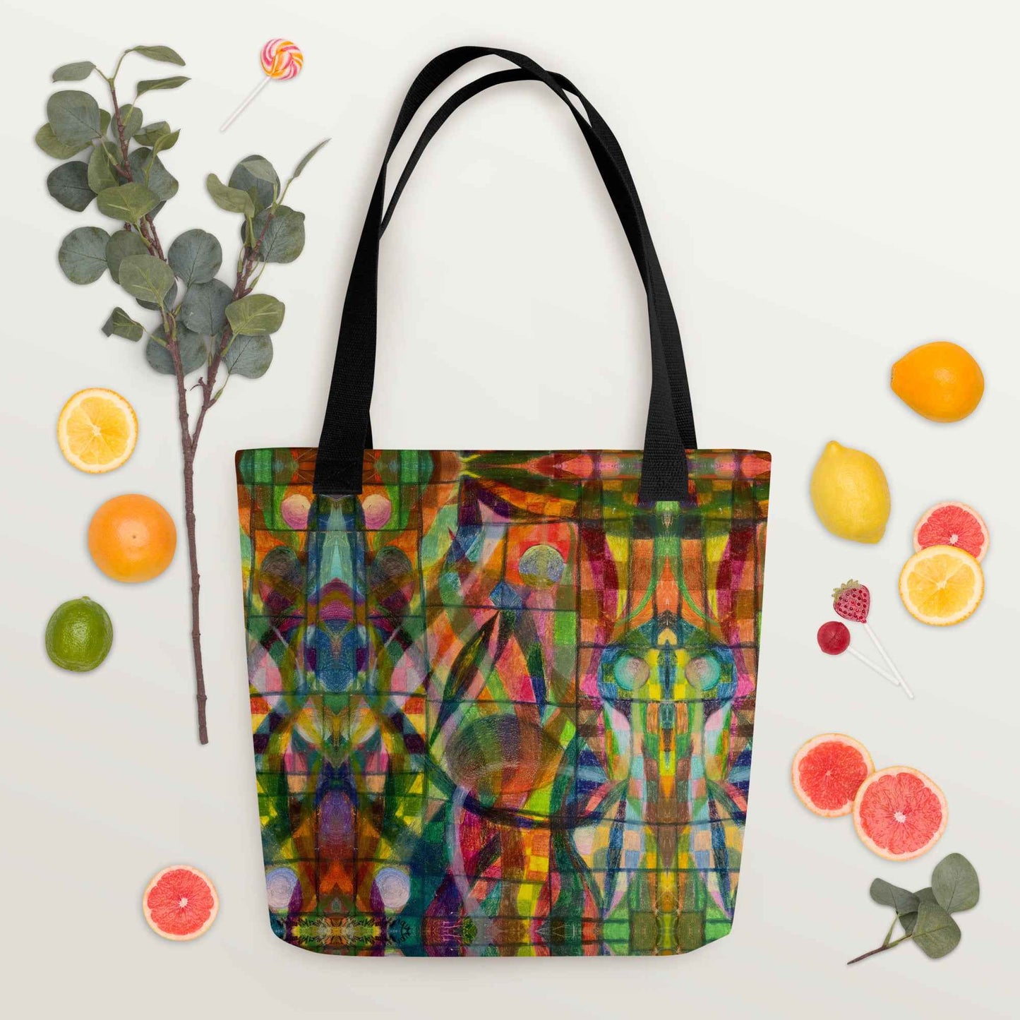 Tote Bag - Organic Life - Abstract Colorful Geometric