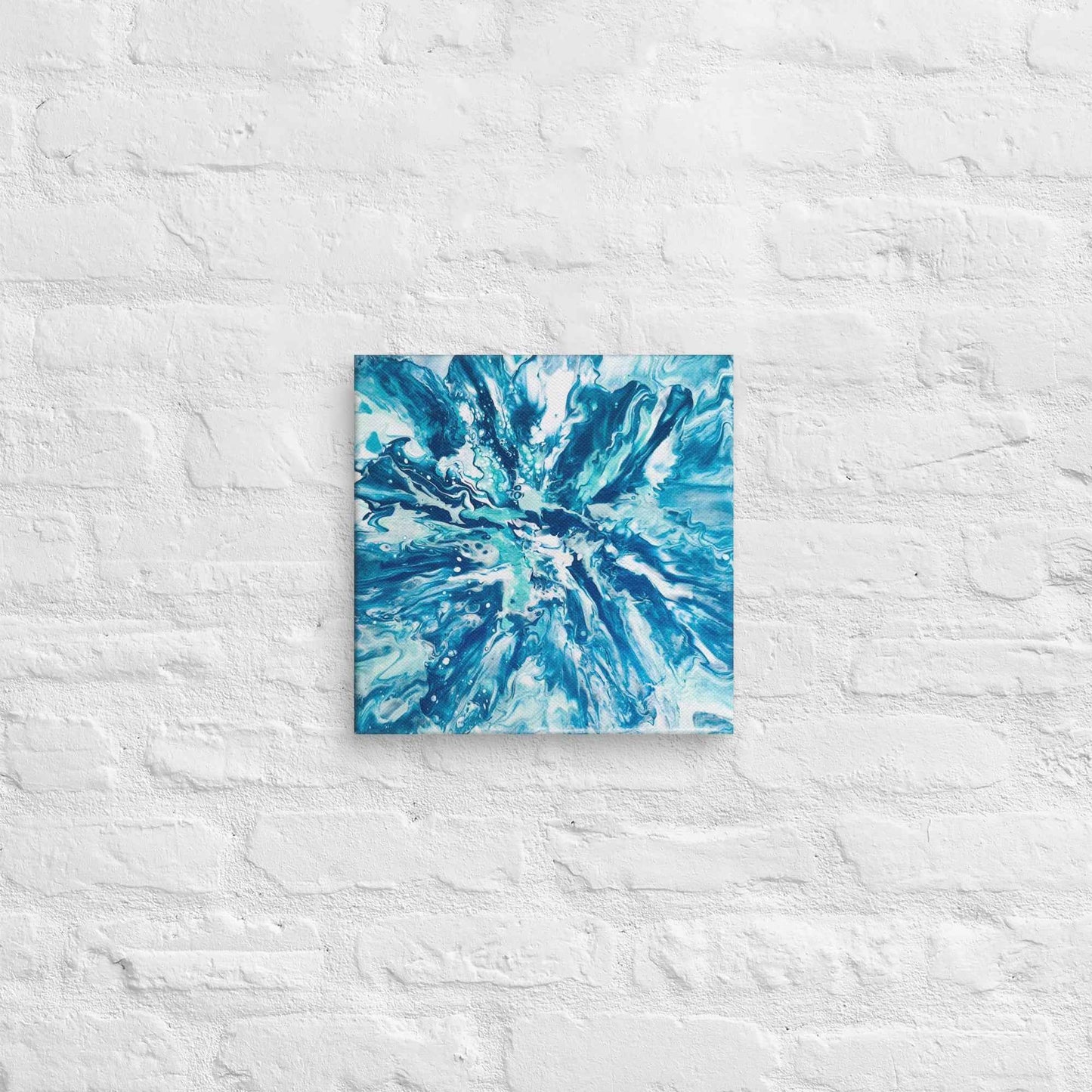 Canvas Print - Riptide - Fluid Abstract Exploding Blue Wave