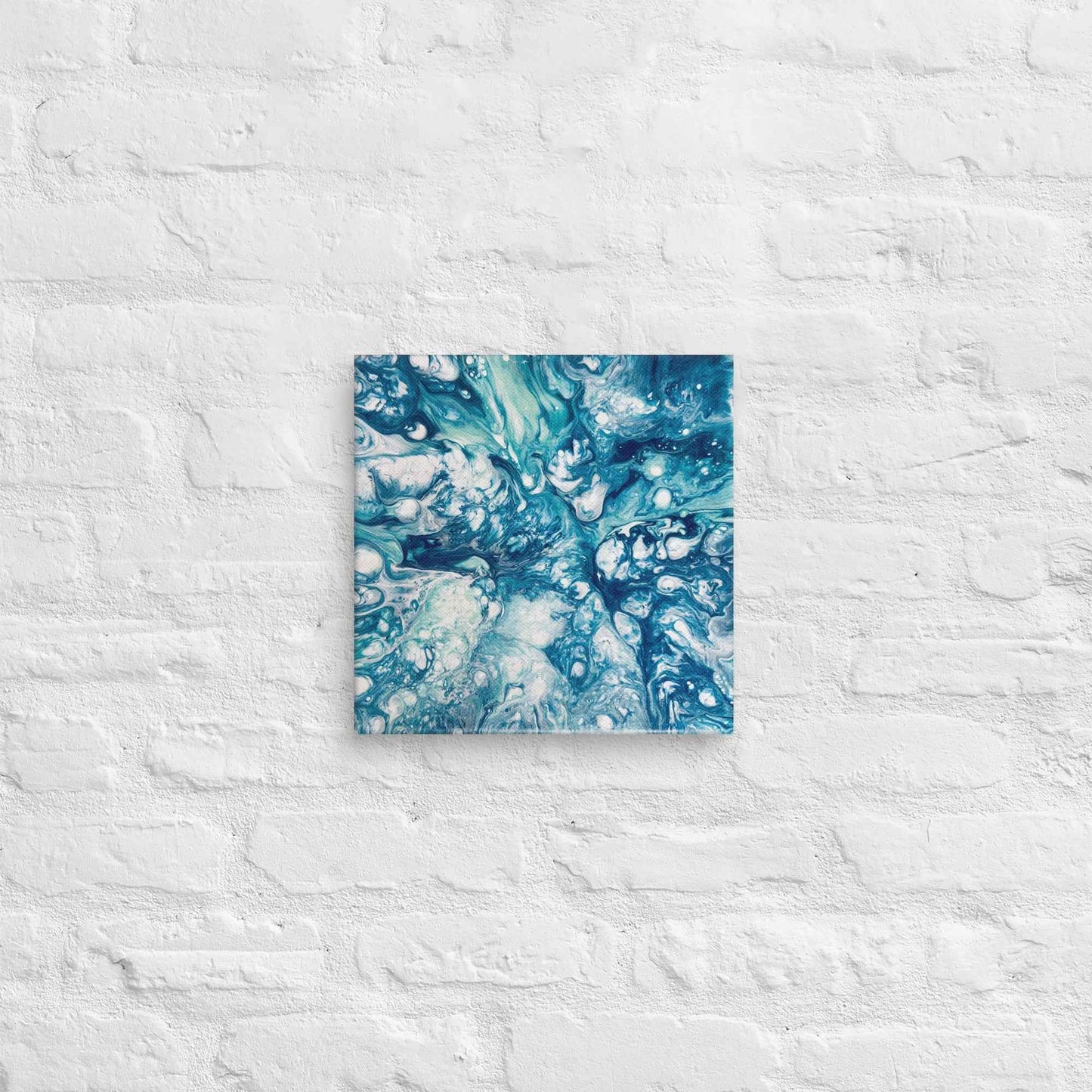Canvas Print - Reef - Submerged Blue Fluid Abstract Sea Foam