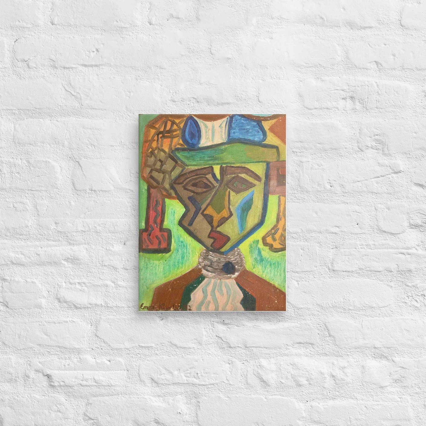 Original Oil Painting - Fragmented Soul - Cubist Portrait - Eman's Gallery