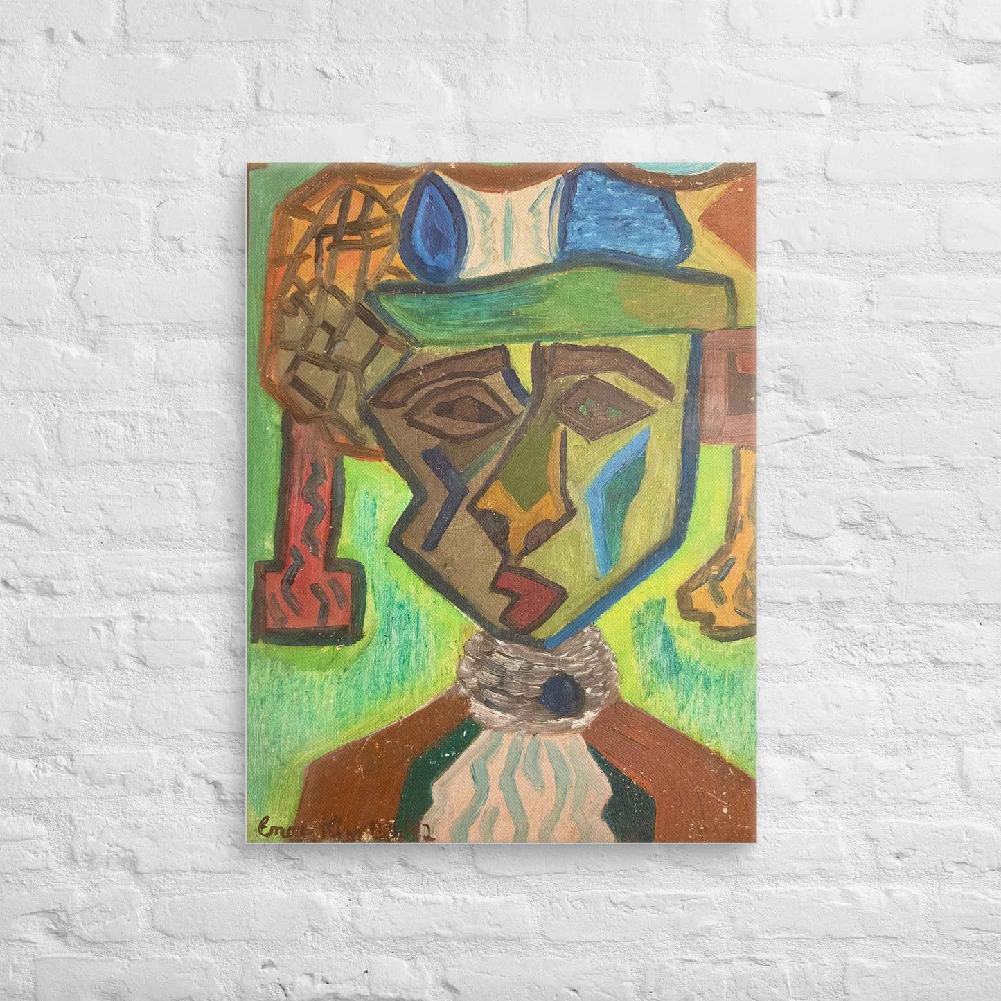 Canvas Print - Fragmented Soul - Cubist Figure Portrait - Eman's Gallery