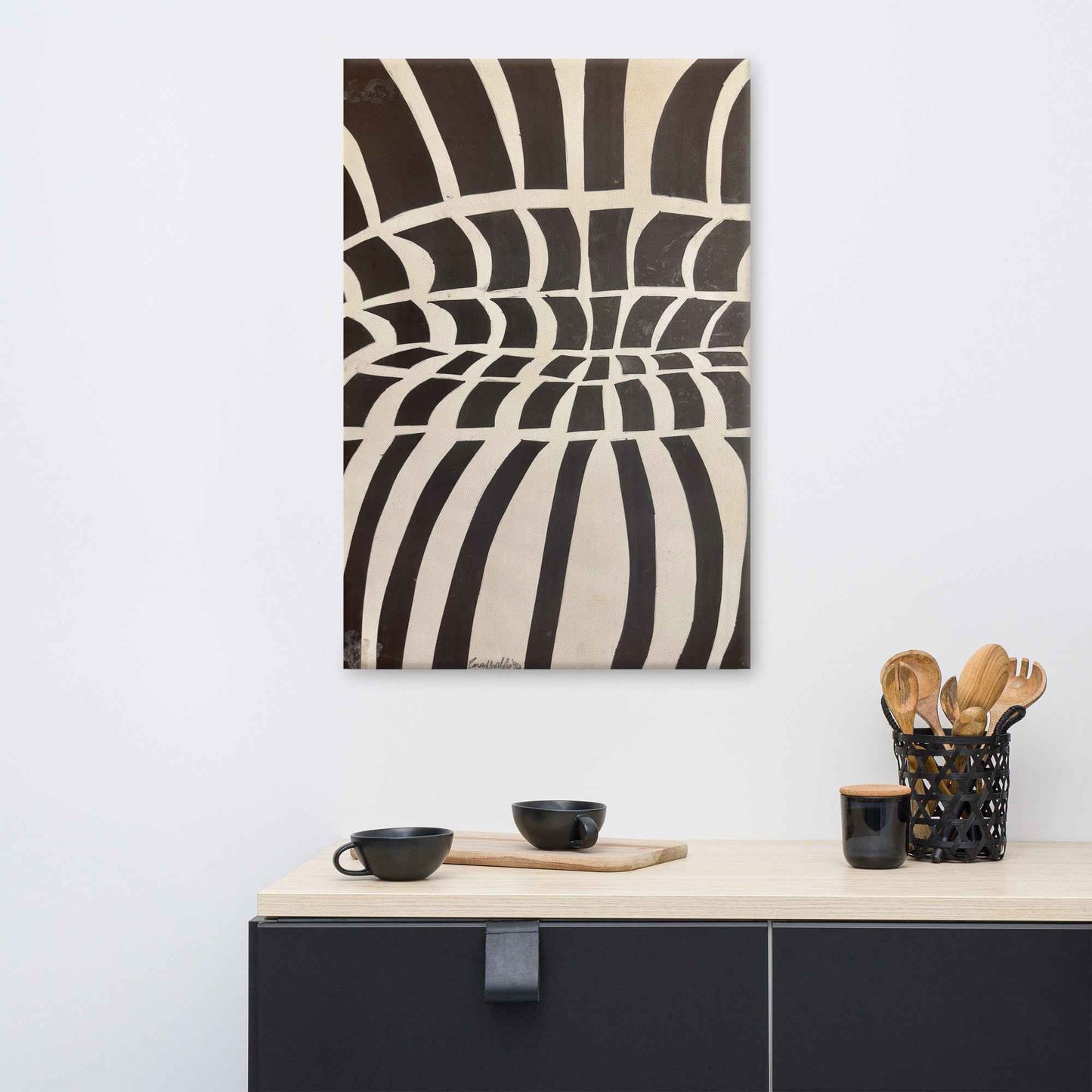 Original Collage - Optical Web - Black & White Illusion Art