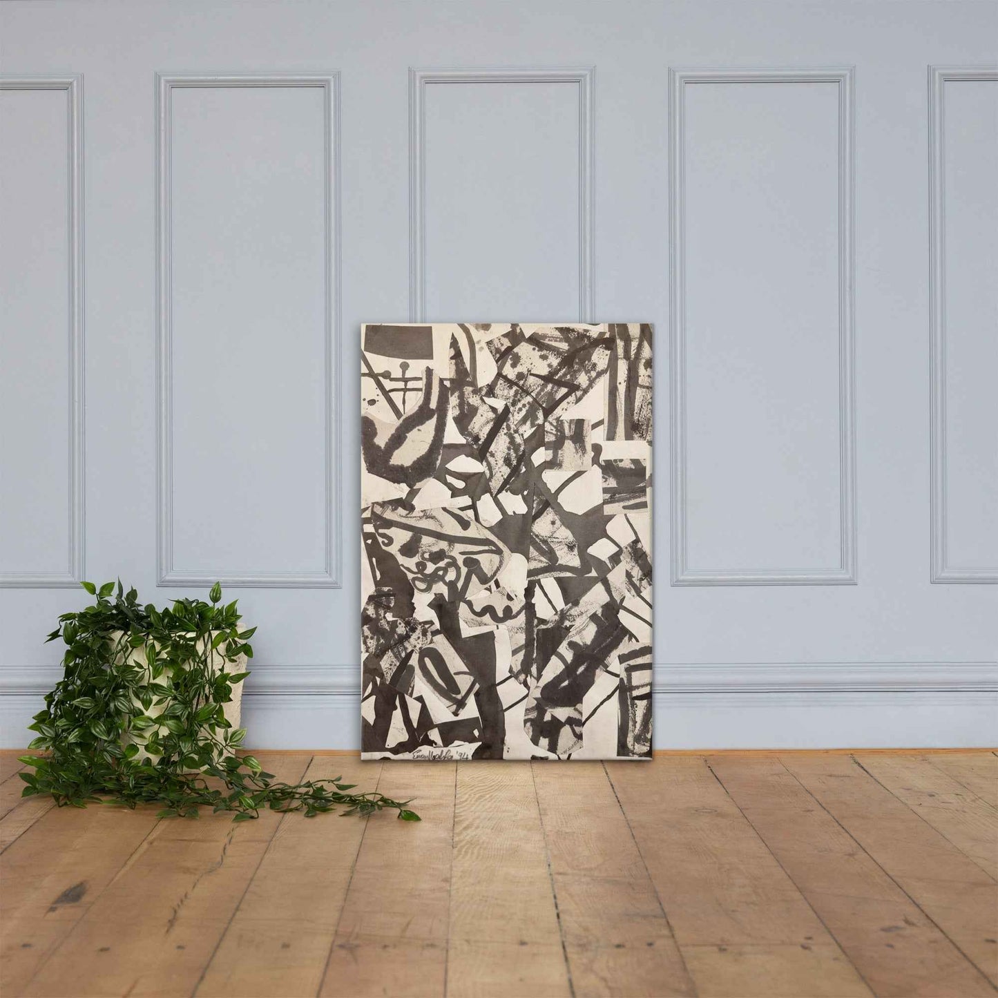 Original Collage - Fragments of Memory - Abstract Ink Splash - Eman's Gallery