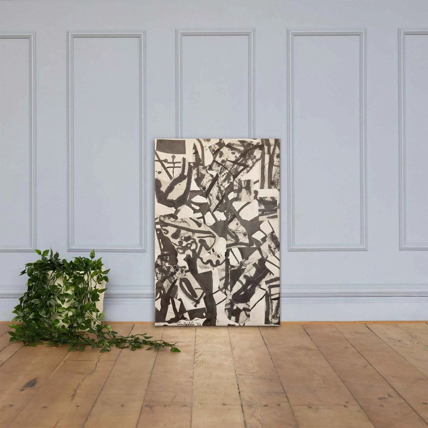Original Collage - Fragments of Memory - Abstract Ink Splash - Eman's Gallery