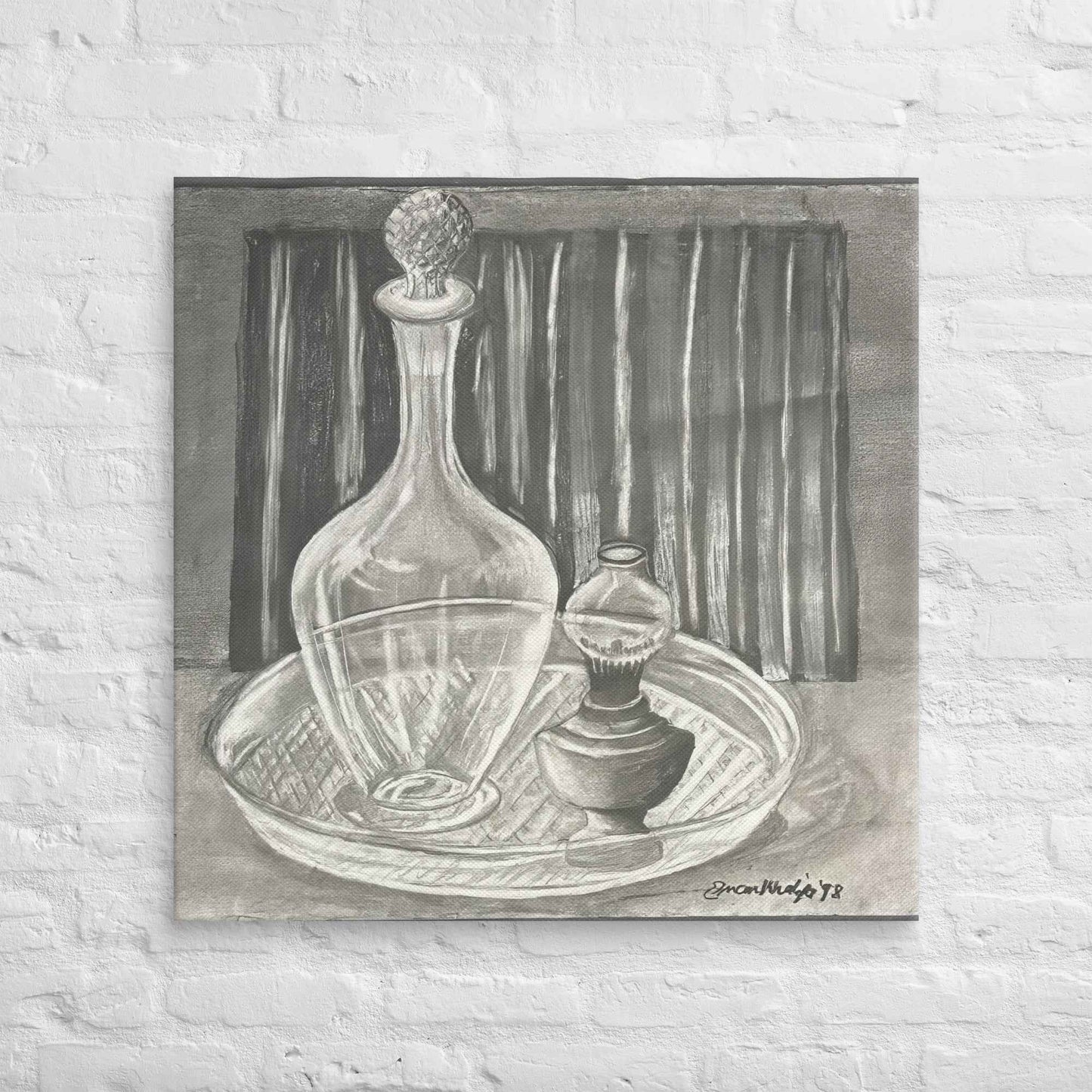 Canvas Print - Crystal Memory - Still Life in Charcoal