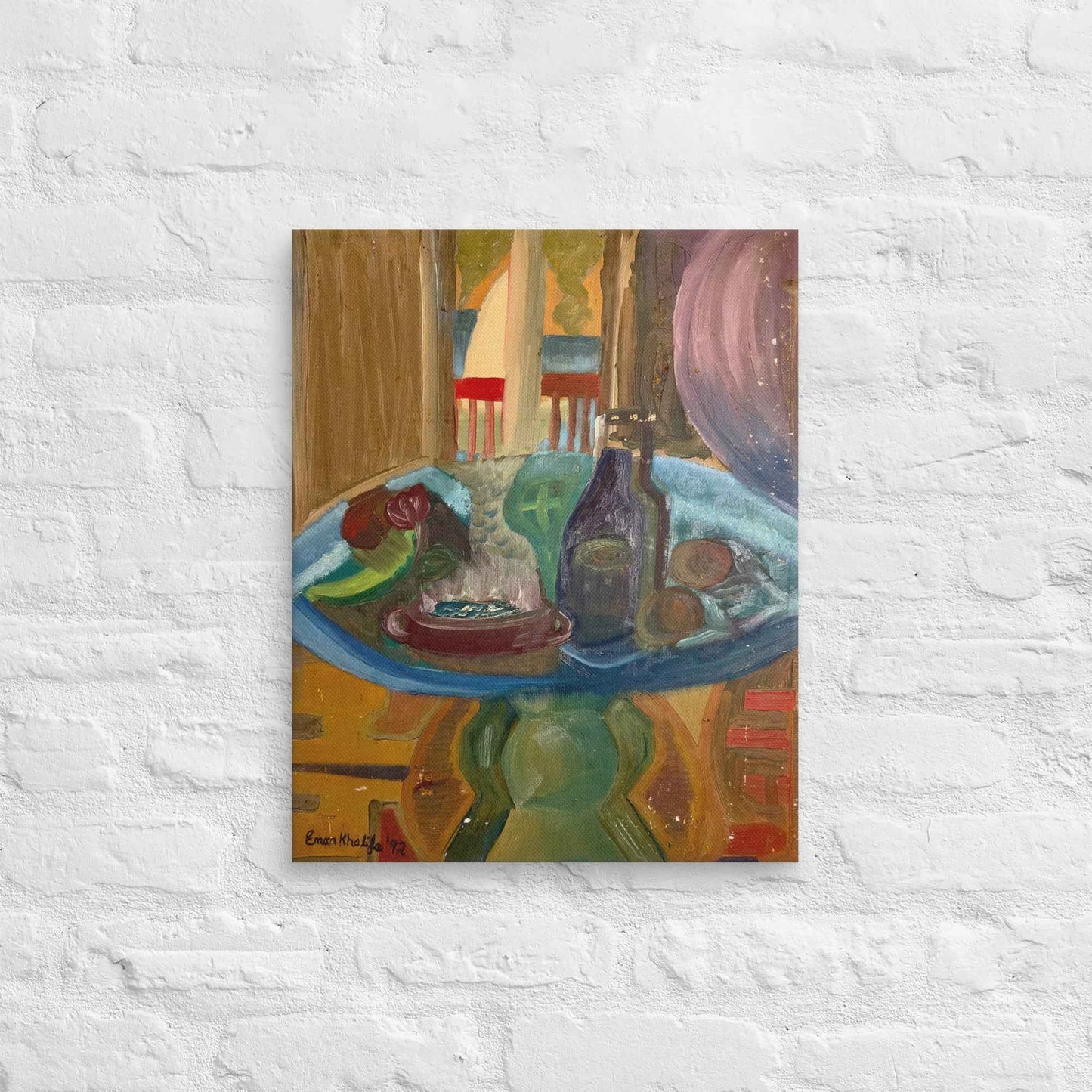 Canvas Print - Table of Echoes - Surrealist Interior Scene - Eman's Gallery