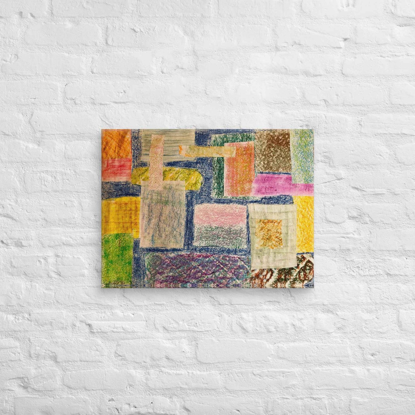 Canvas Print - The Hearth Quilt - Folk Abstract Patchwork