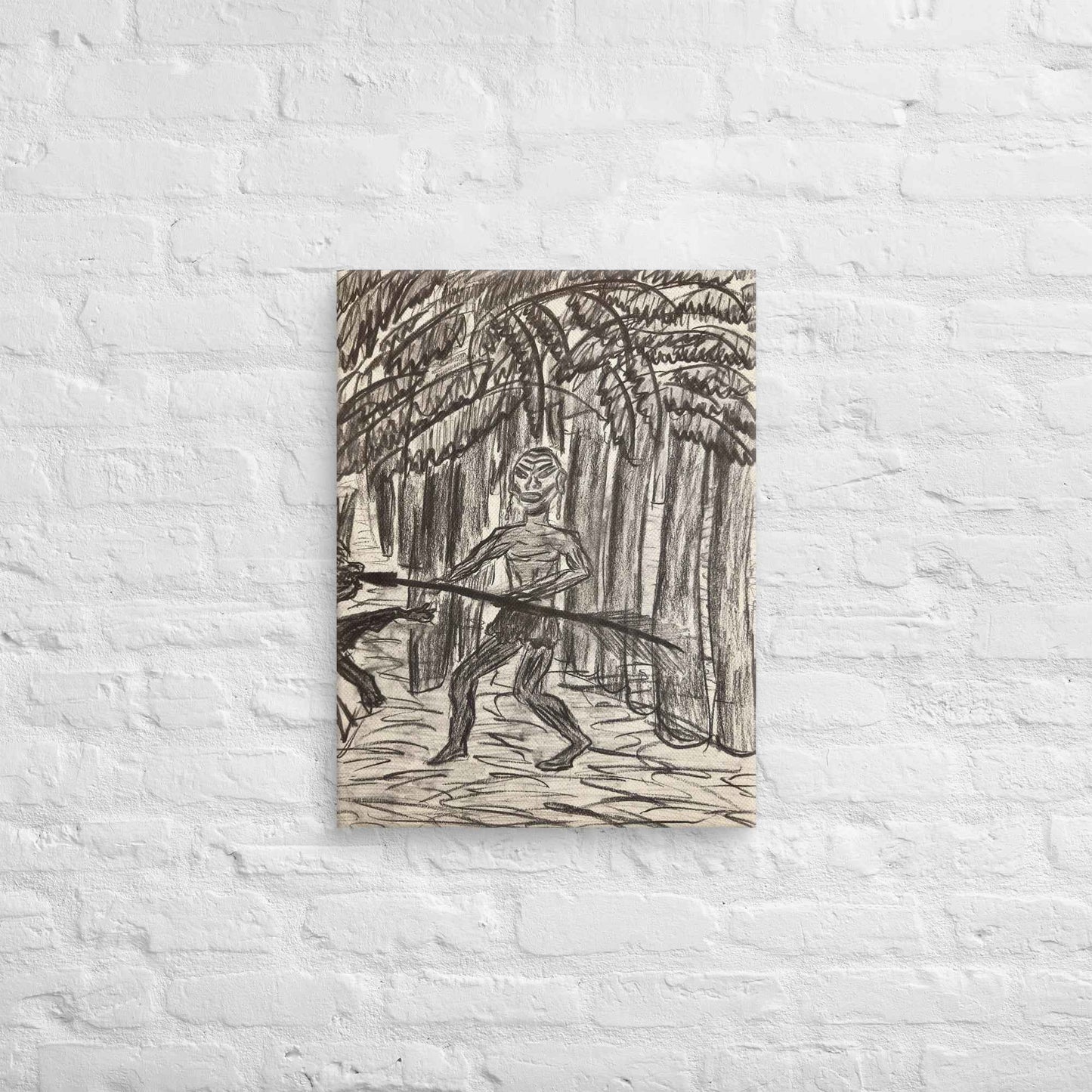 Canvas Print - The Scavenger - Figurative Monochrome Warrior