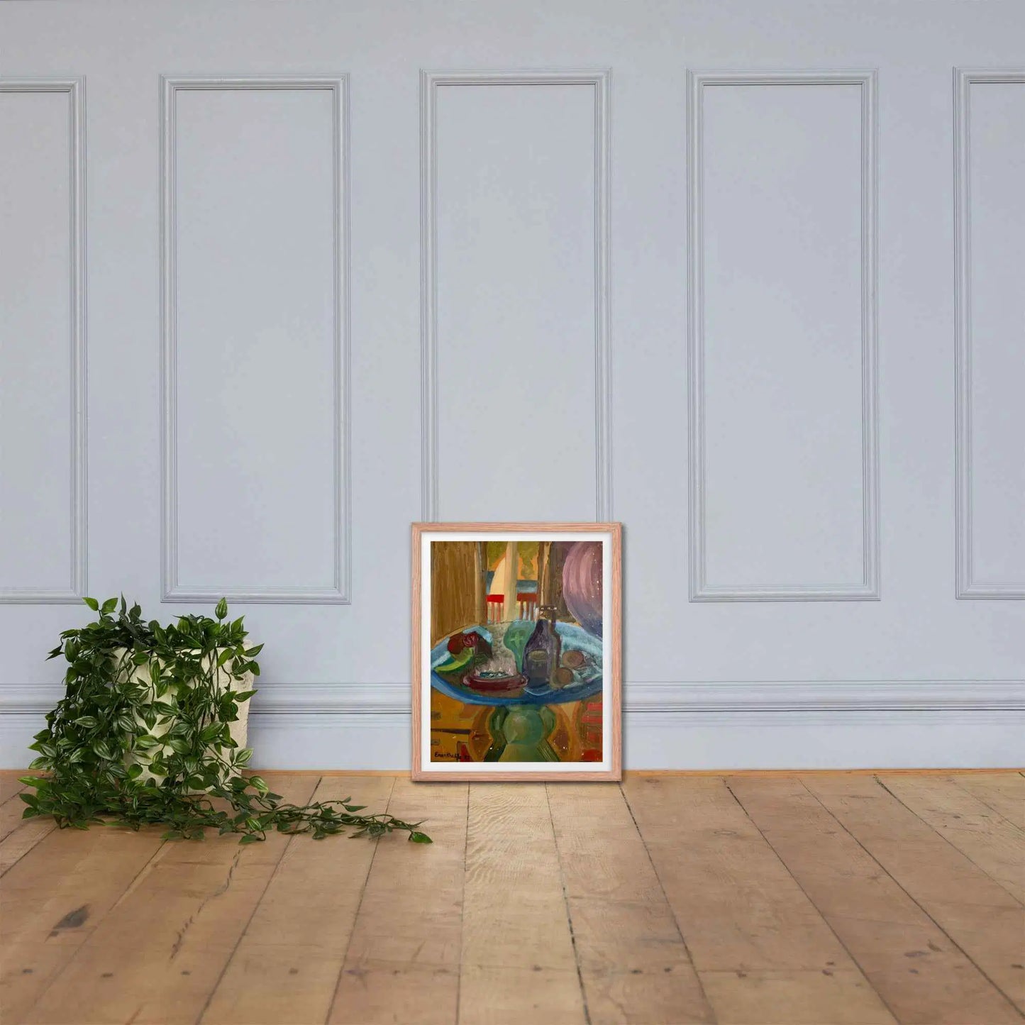 Framed Print - Table of Echoes - Surrealist Interior Scene - Eman's Gallery