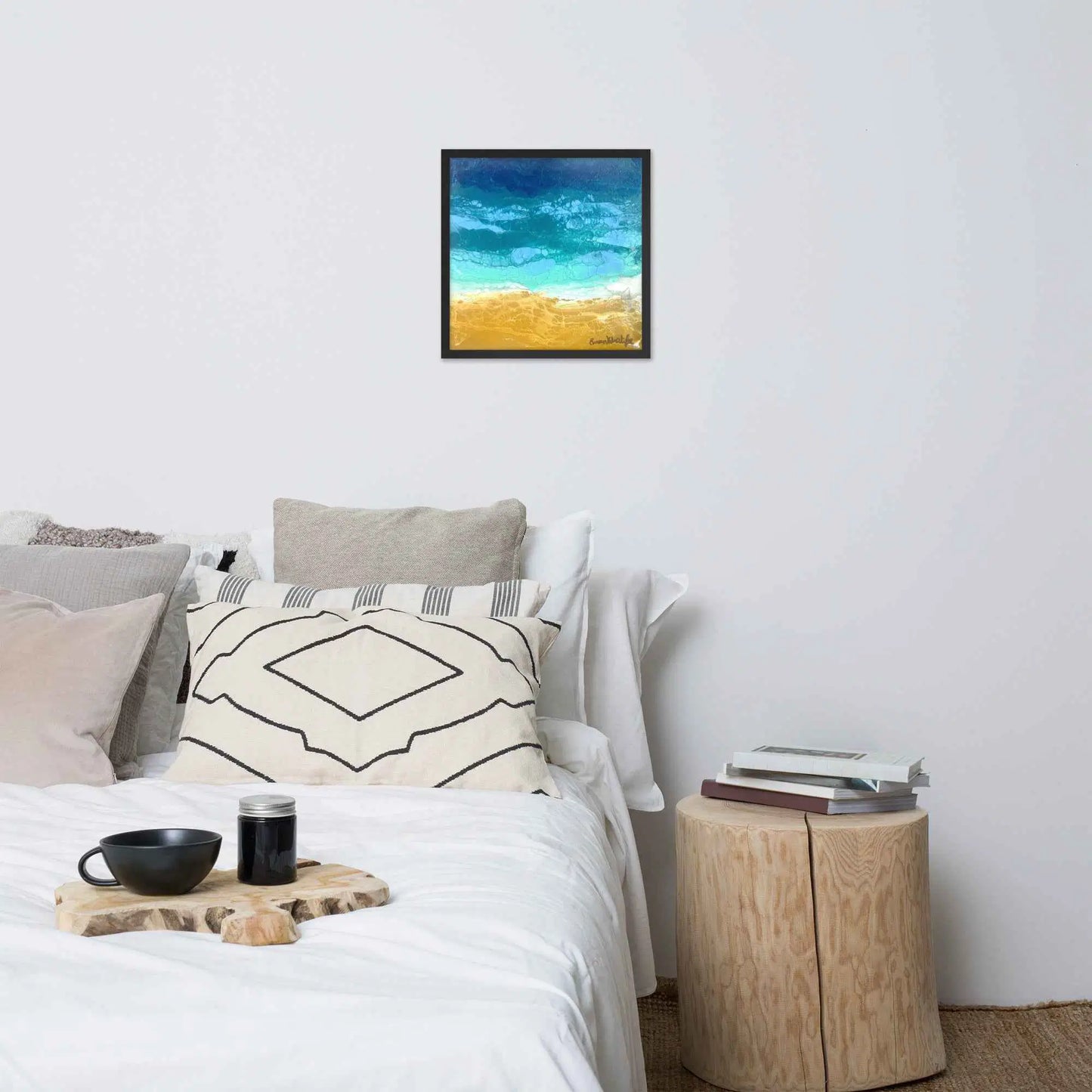 Framed Print - Mystic Sea - Fluid Abstract Ocean Gold Art