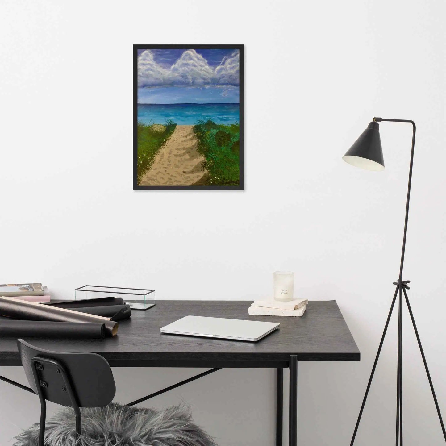 Framed Print - Edge of Calm - Coastal Pathway Seascape - Eman's Gallery