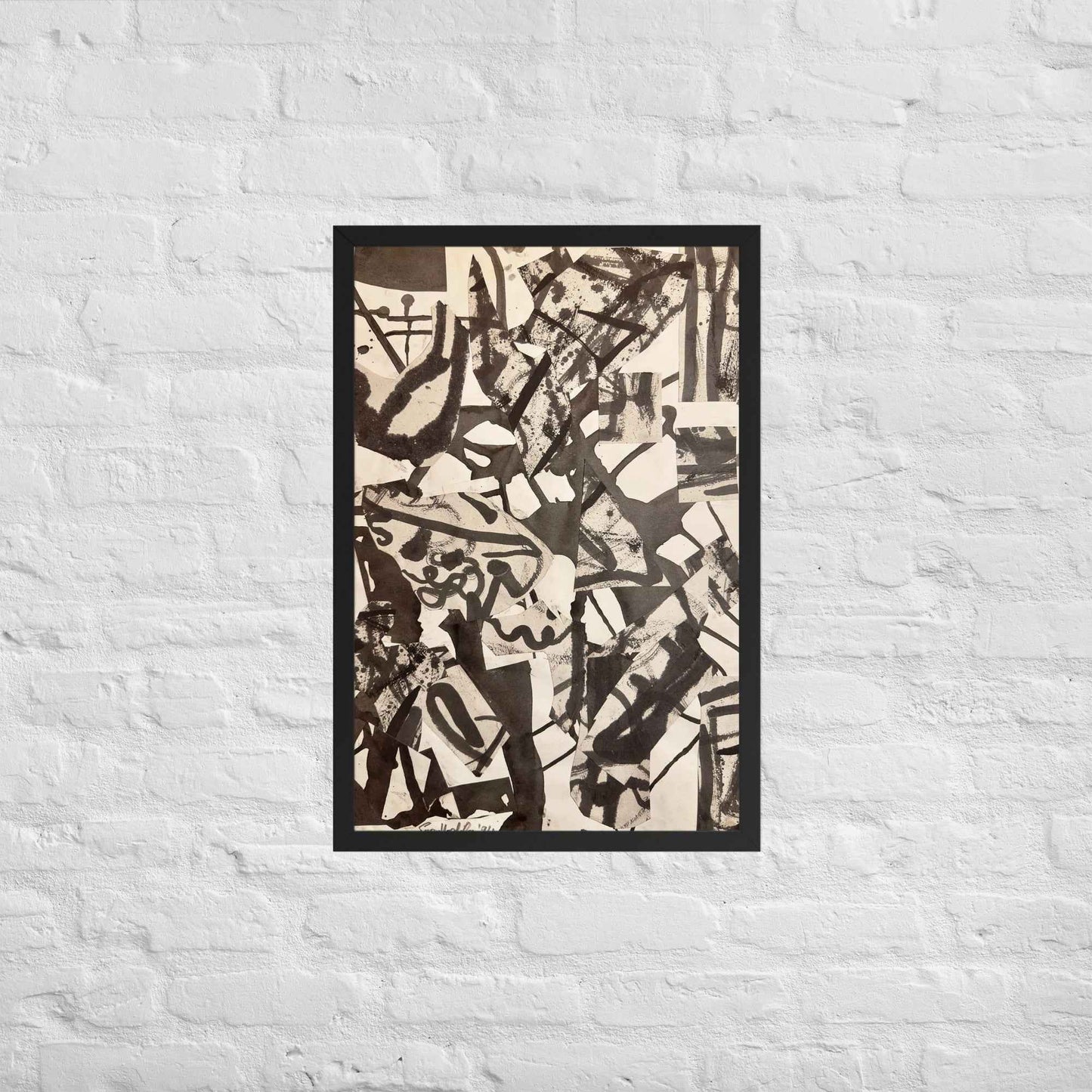 Framed Print - Fragments of Memory - Abstract Ink Splash