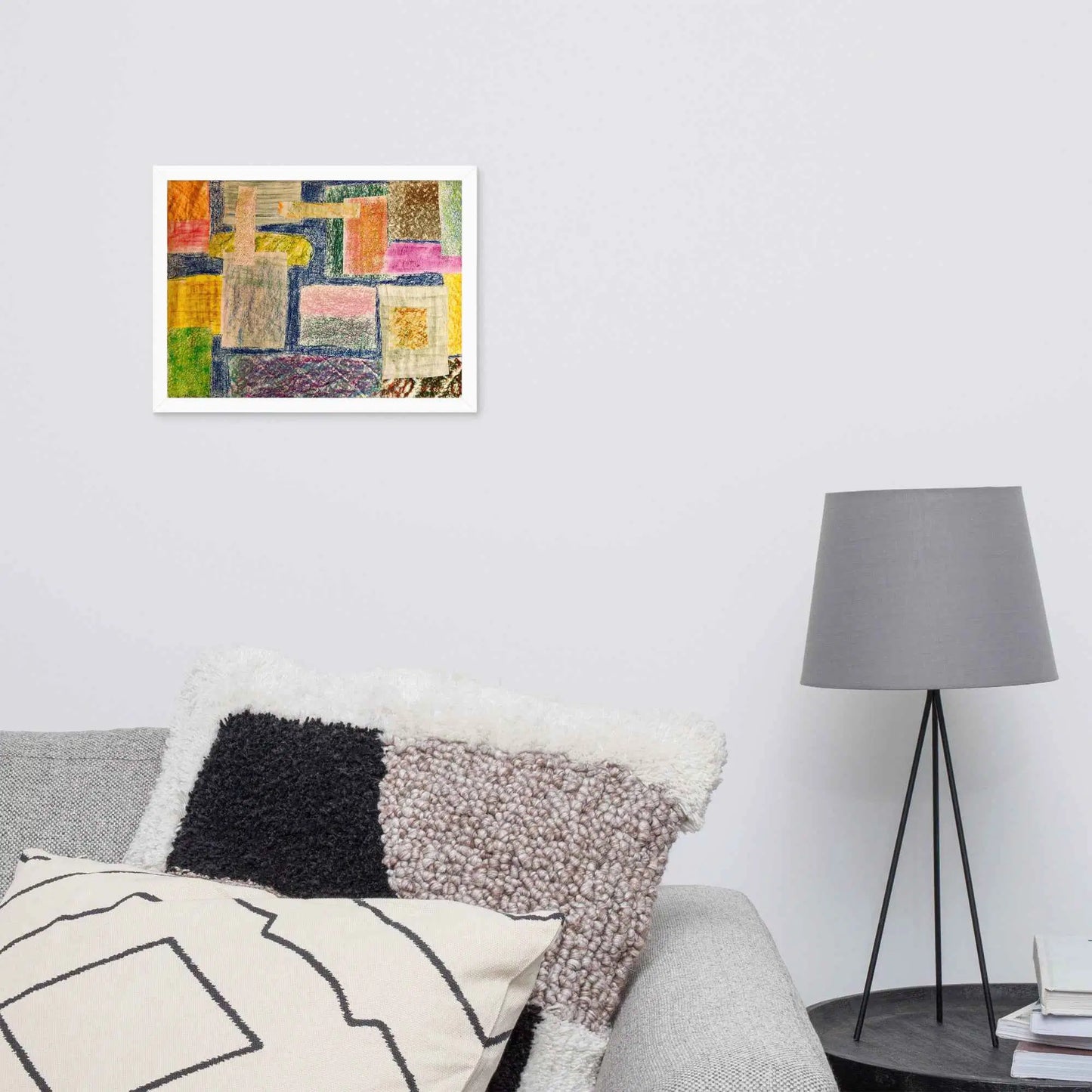 Framed Print - The Hearth Quilt - Folk Abstract Patchwork