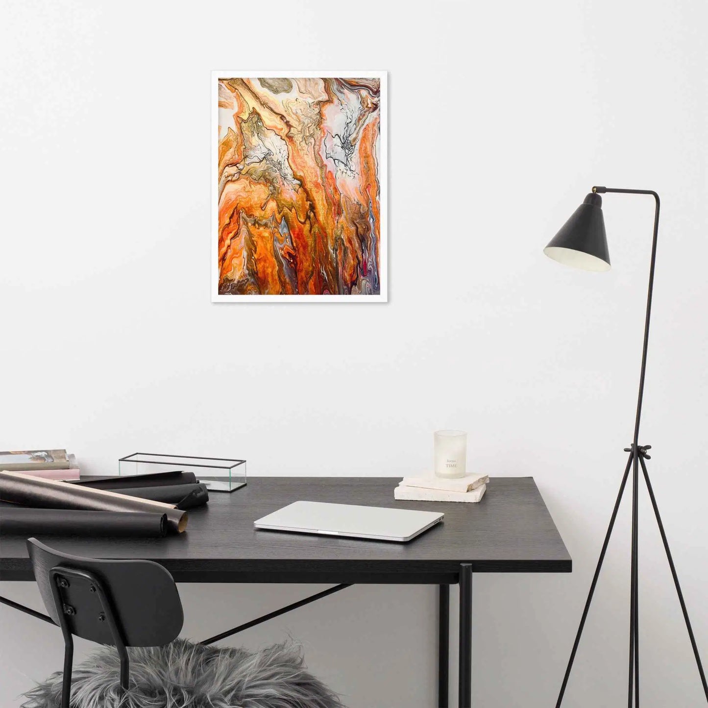 Framed Print - Canyon - Fluid Abstract Earth Tone Geo Art