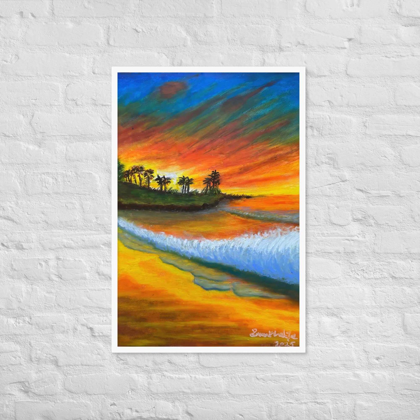 Framed Print - Day Blazed - Tropical Sunset Palm Tree