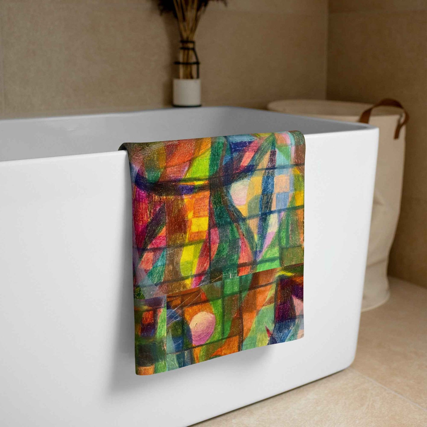 Towel - Organic Life - Abstract Colorful Geometric Art