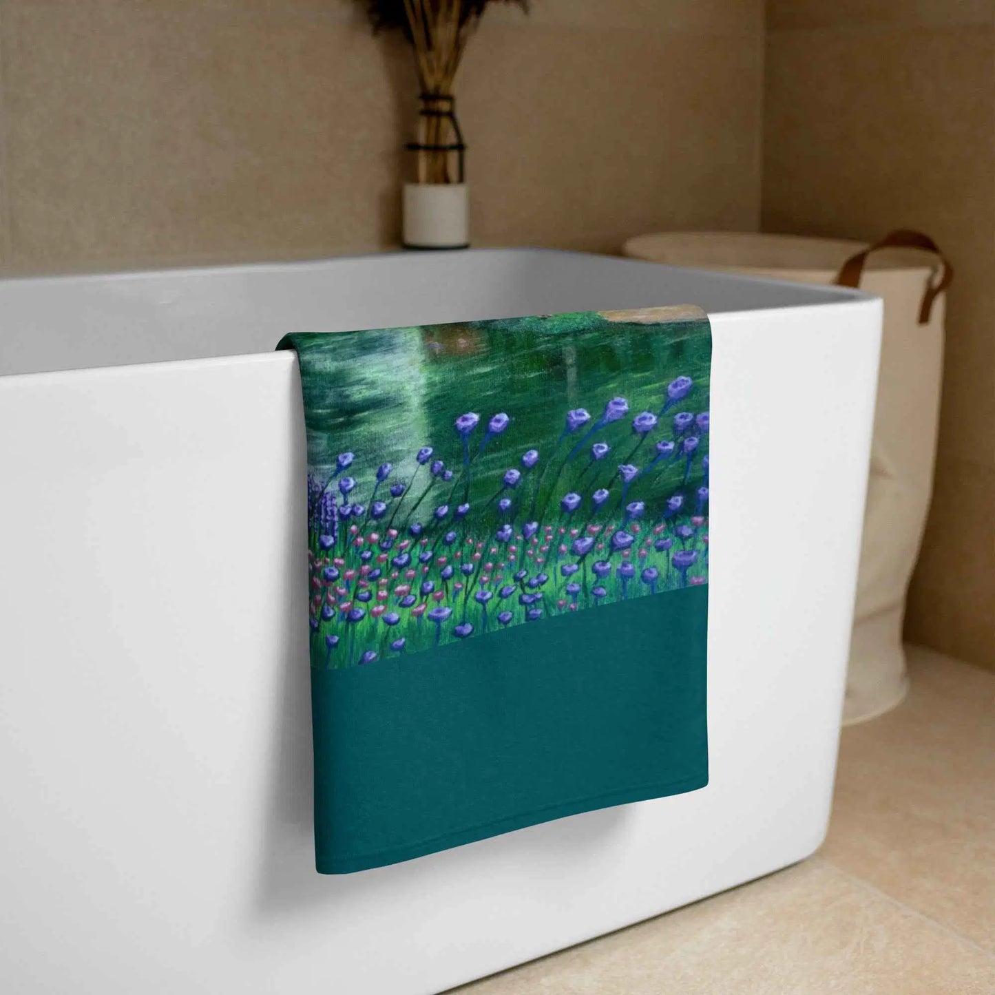 Towel - River Melody - Impressionist Landscape Art