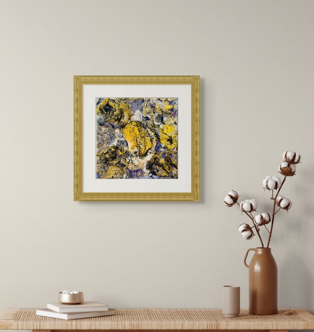 Unbridled Horse – Framed Original Gold Abstract Horse Painting