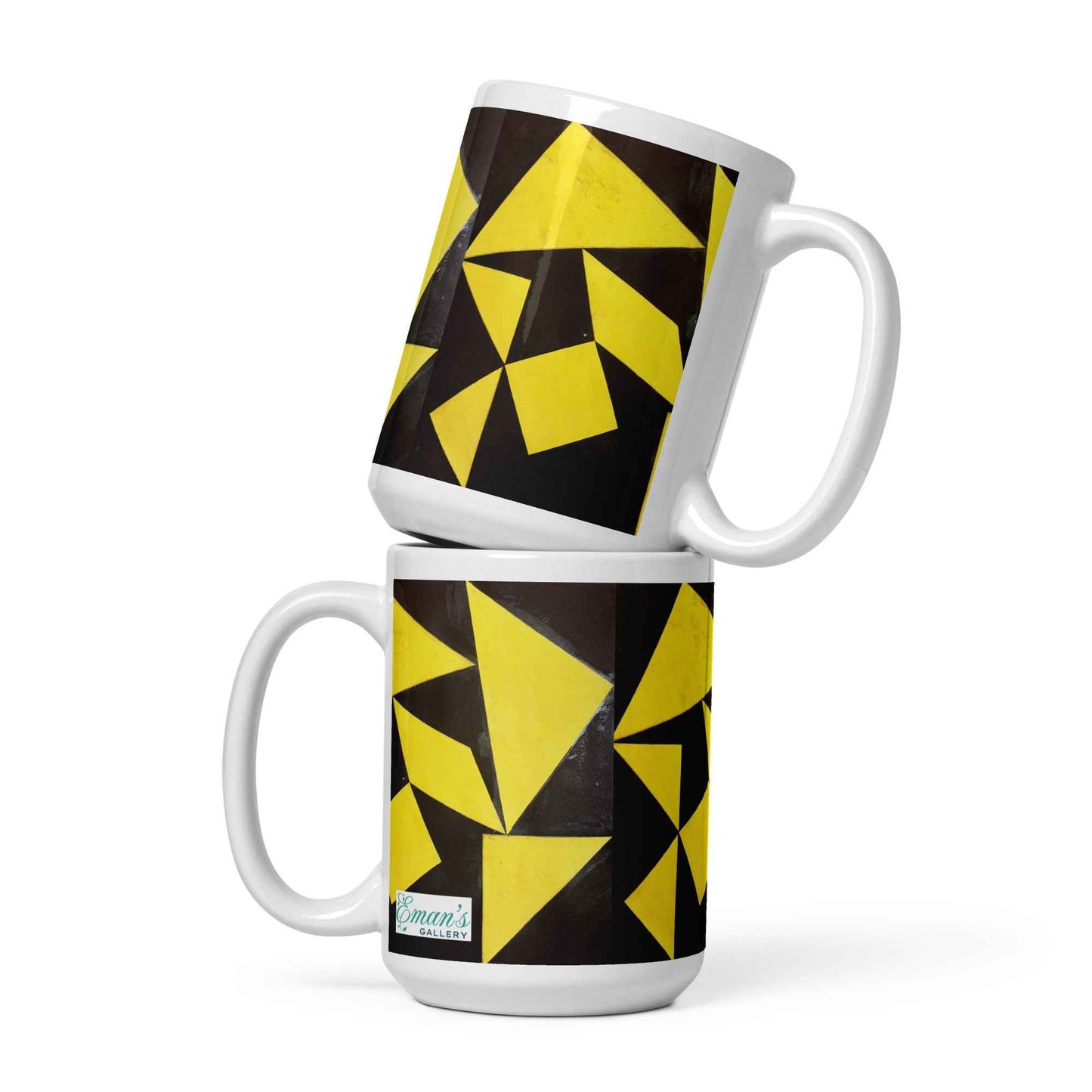 Coffee Mug - Golden Fracture - Geometric Minimalist