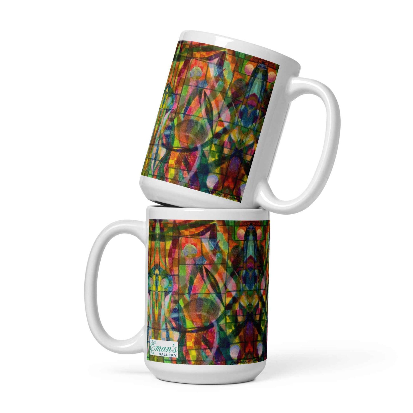 Coffee Mug - Organic Life - Abstract Colorful Geometric Art