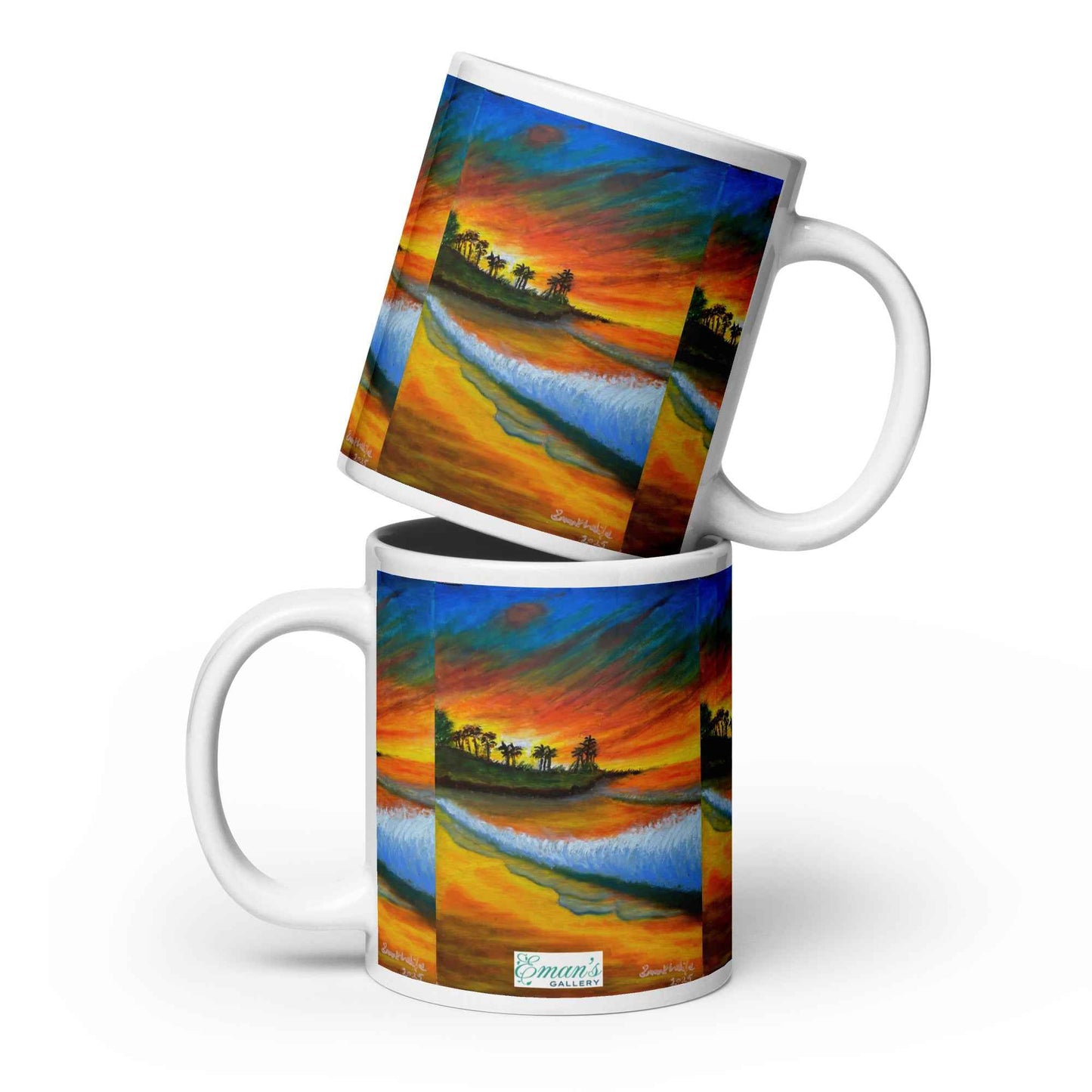 Coffee Mug - Day Blazed - Tropical Sunset Palm Tree Art