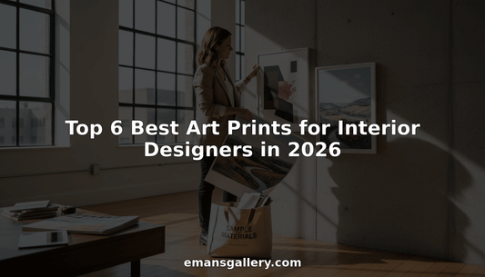 Interior designer choosing wall art prints