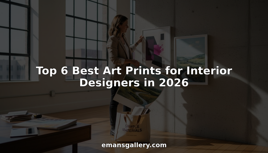 Interior designer choosing wall art prints