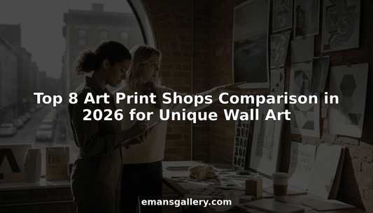 Designers comparing art print samples studio